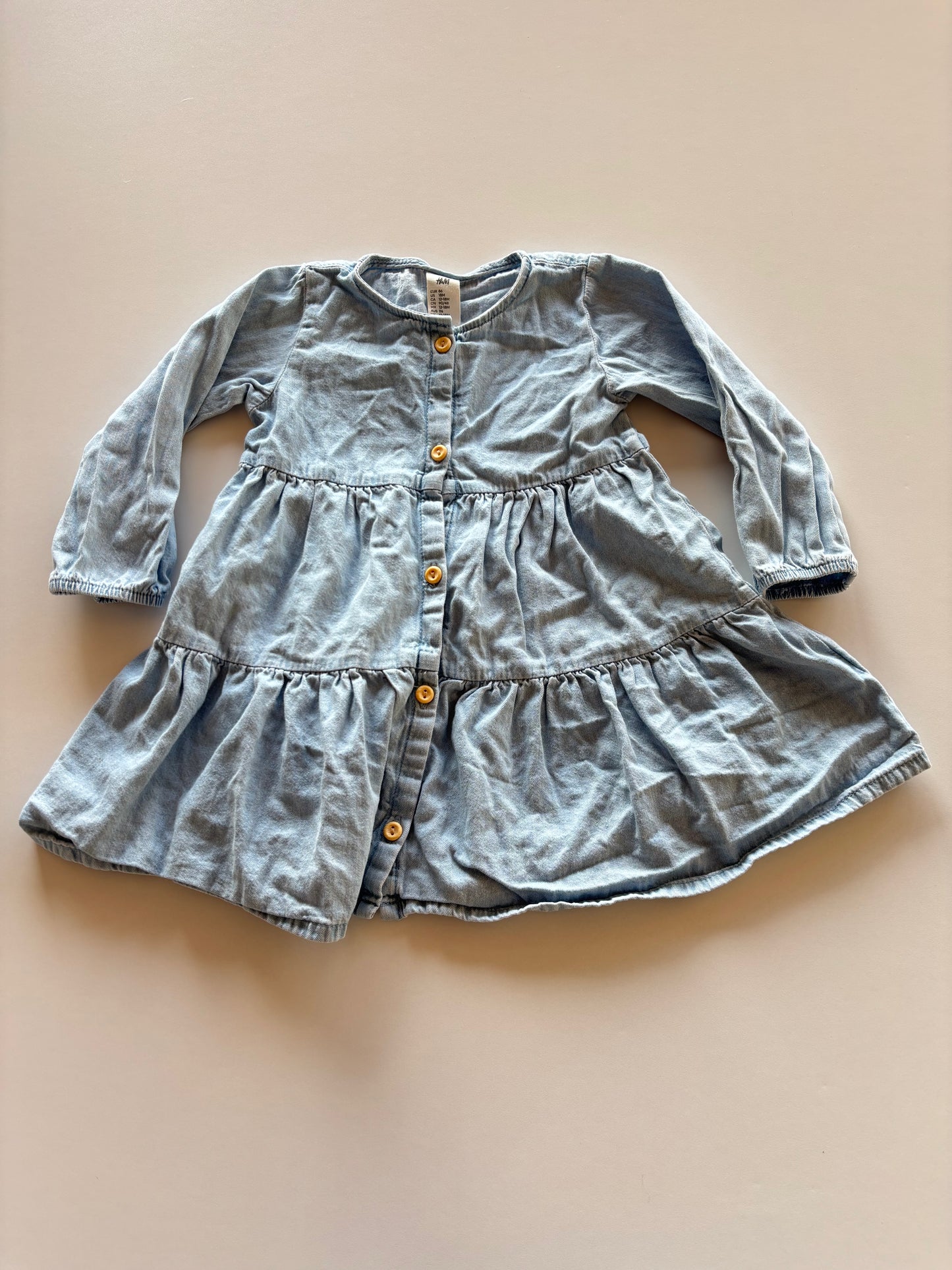 Tiered Chambray Dress