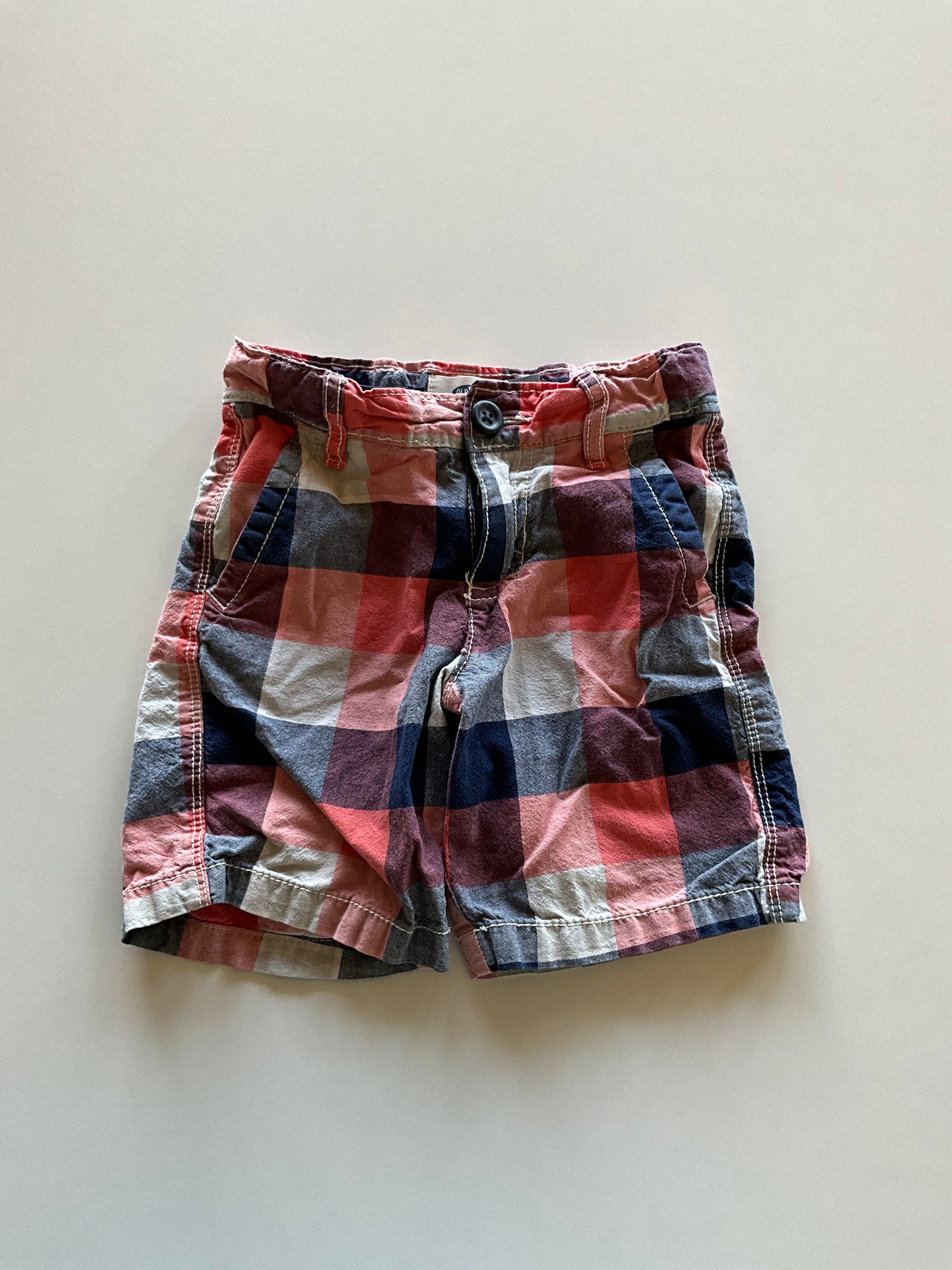 Blue & Orange Plaid Shorts