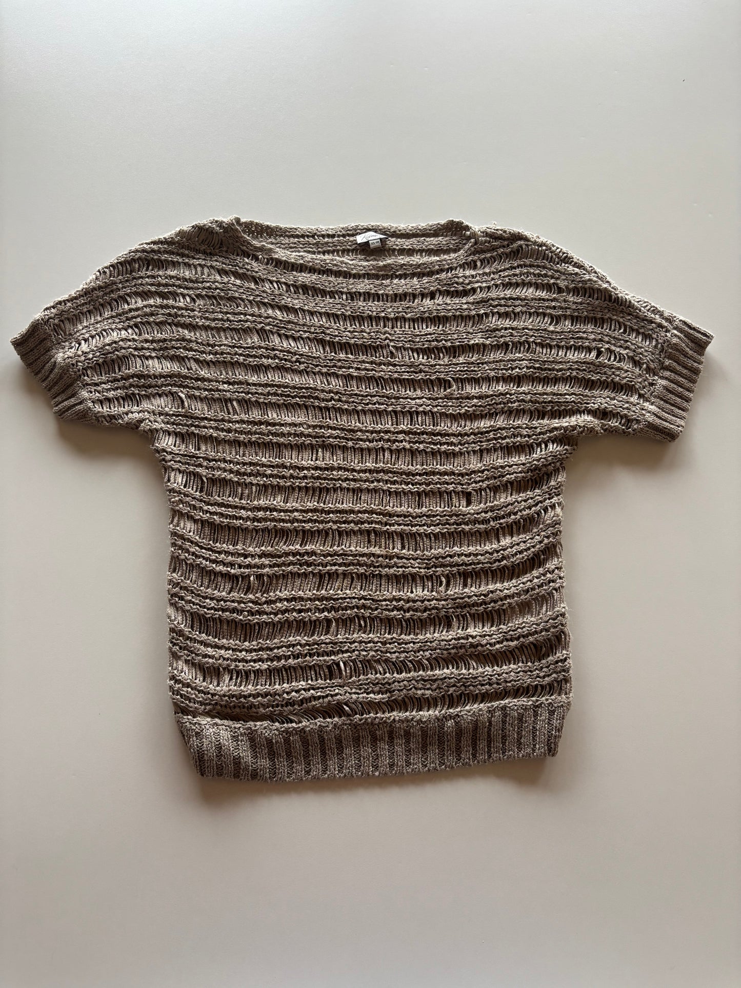 Taupe Open Knit Tee
