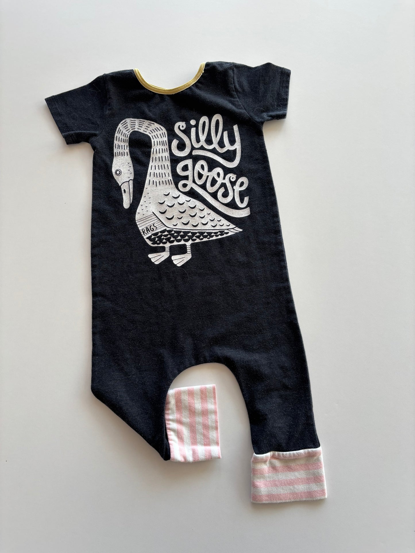 Black SIlly Goose Romper