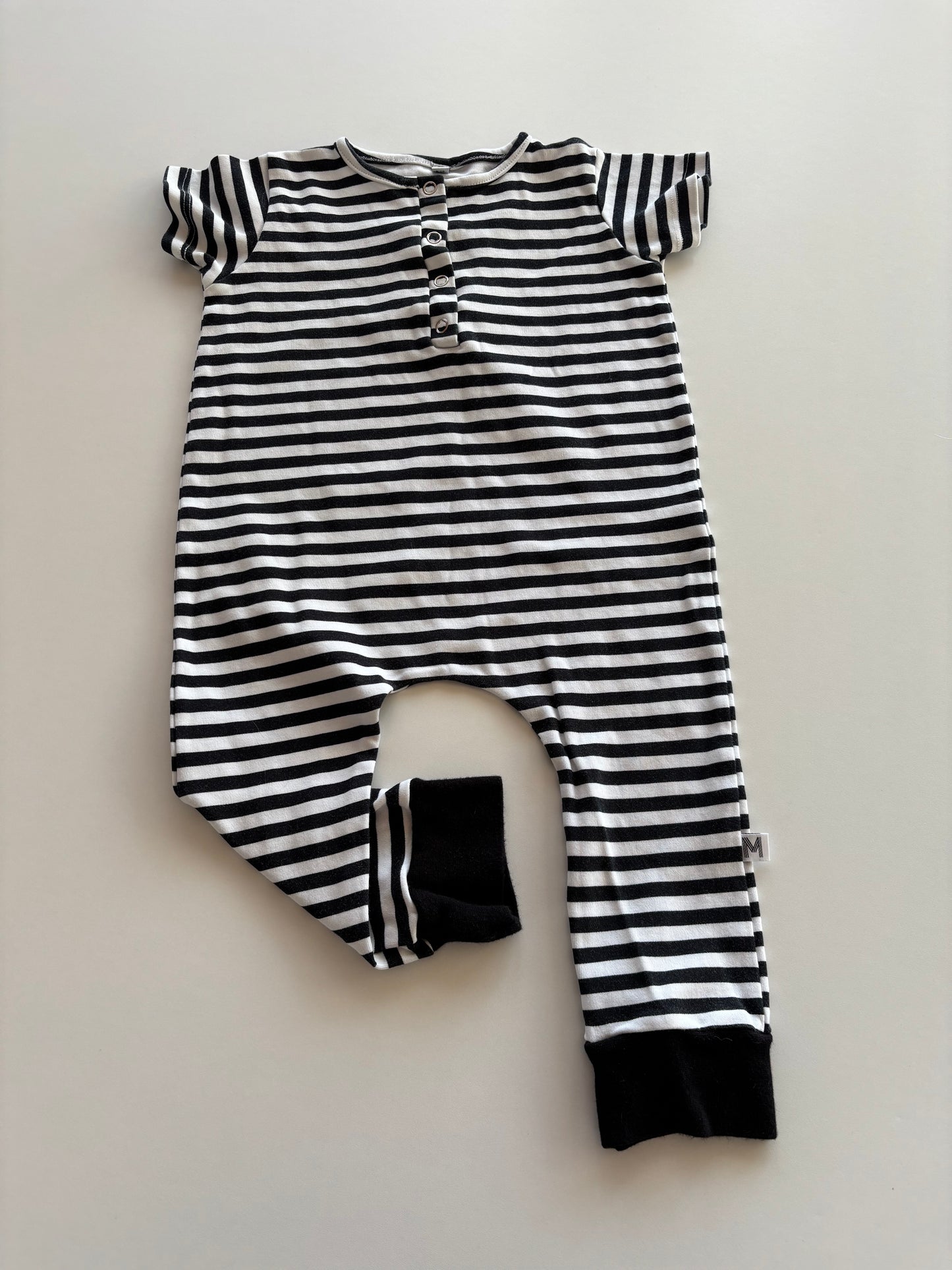 Black & White Striped Romper