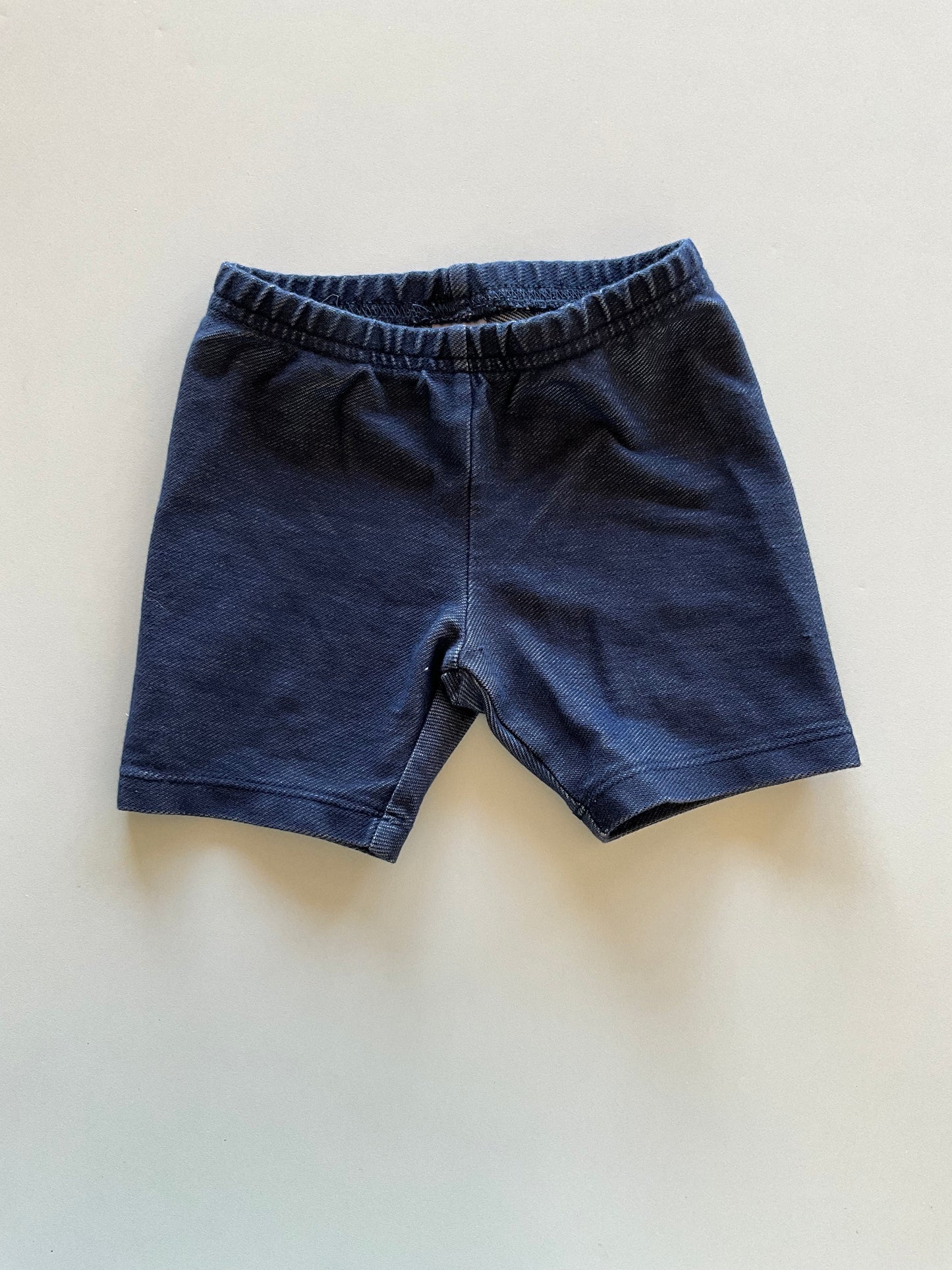 Faux Jean Biker Shorts