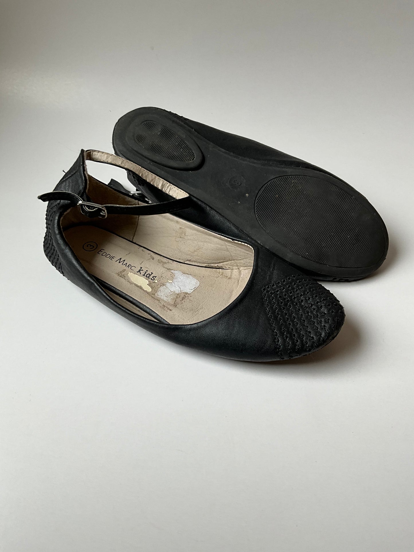 Black Ballet Flats with Ankle Strap