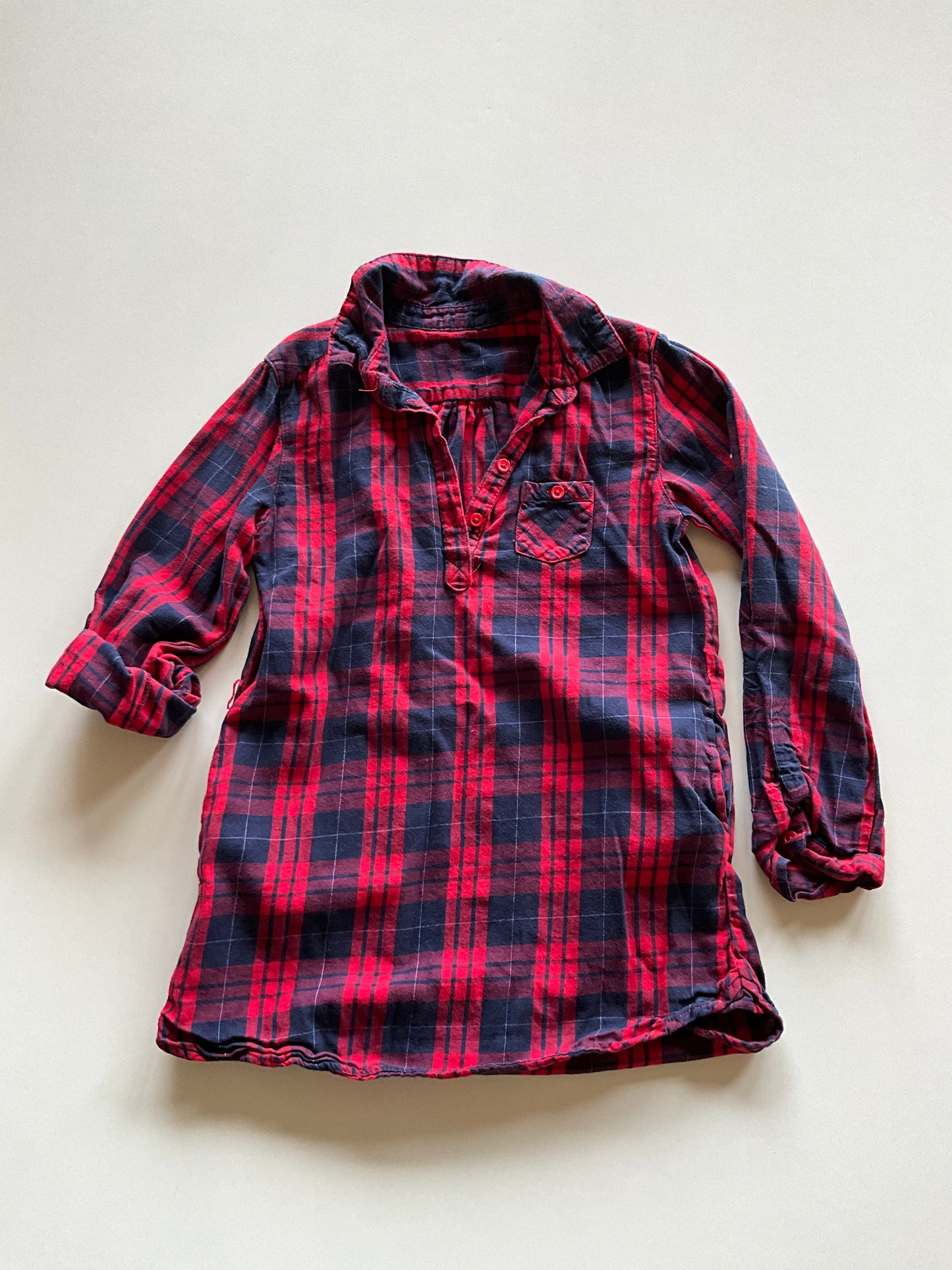 Navy & Red Plaid Tunic