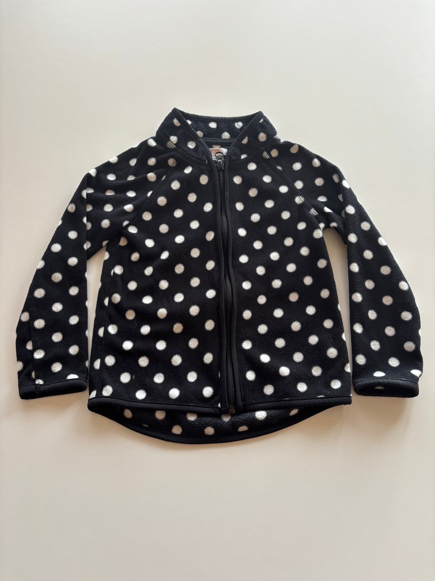 Black & White Polka Dot Fleece Zip Up