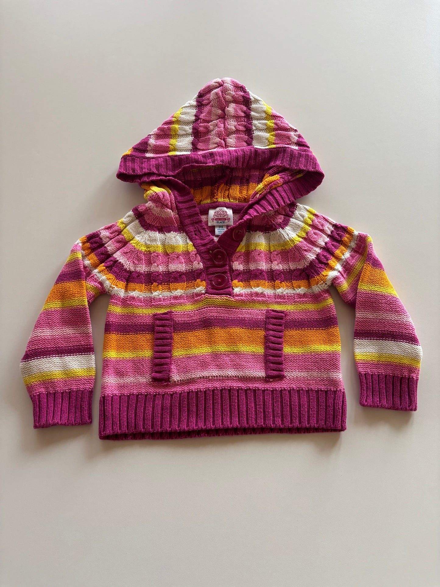 Colourful Striped Knit Hoodie