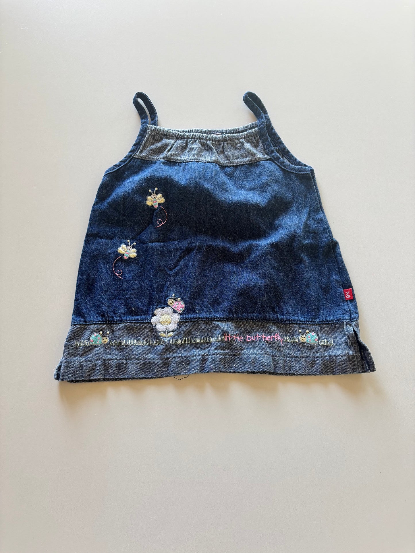 Embroidered Denim Dress