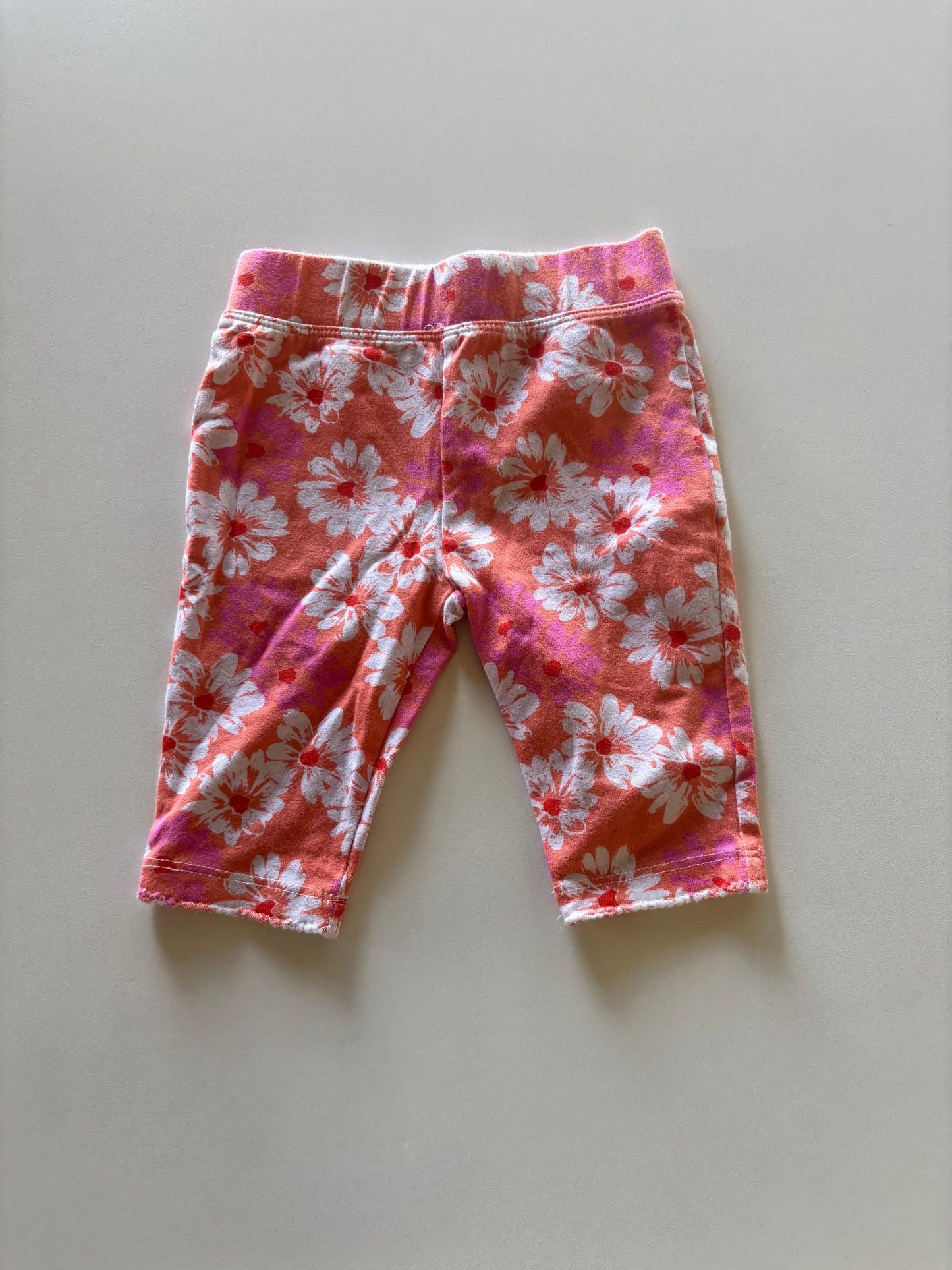 Orange Daisy Capri Leggings