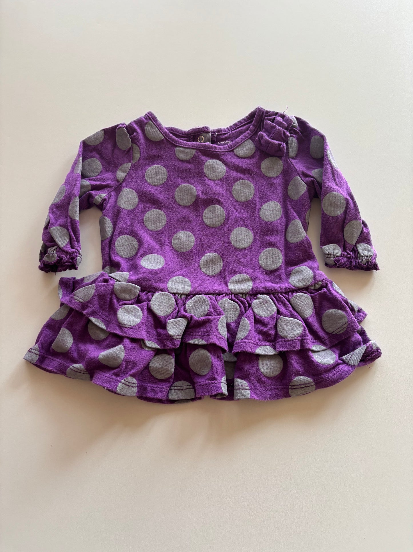 Purple Polka Dot Peplum Shirt