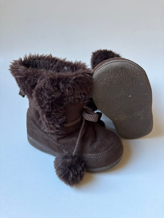 Brown Pom Boots