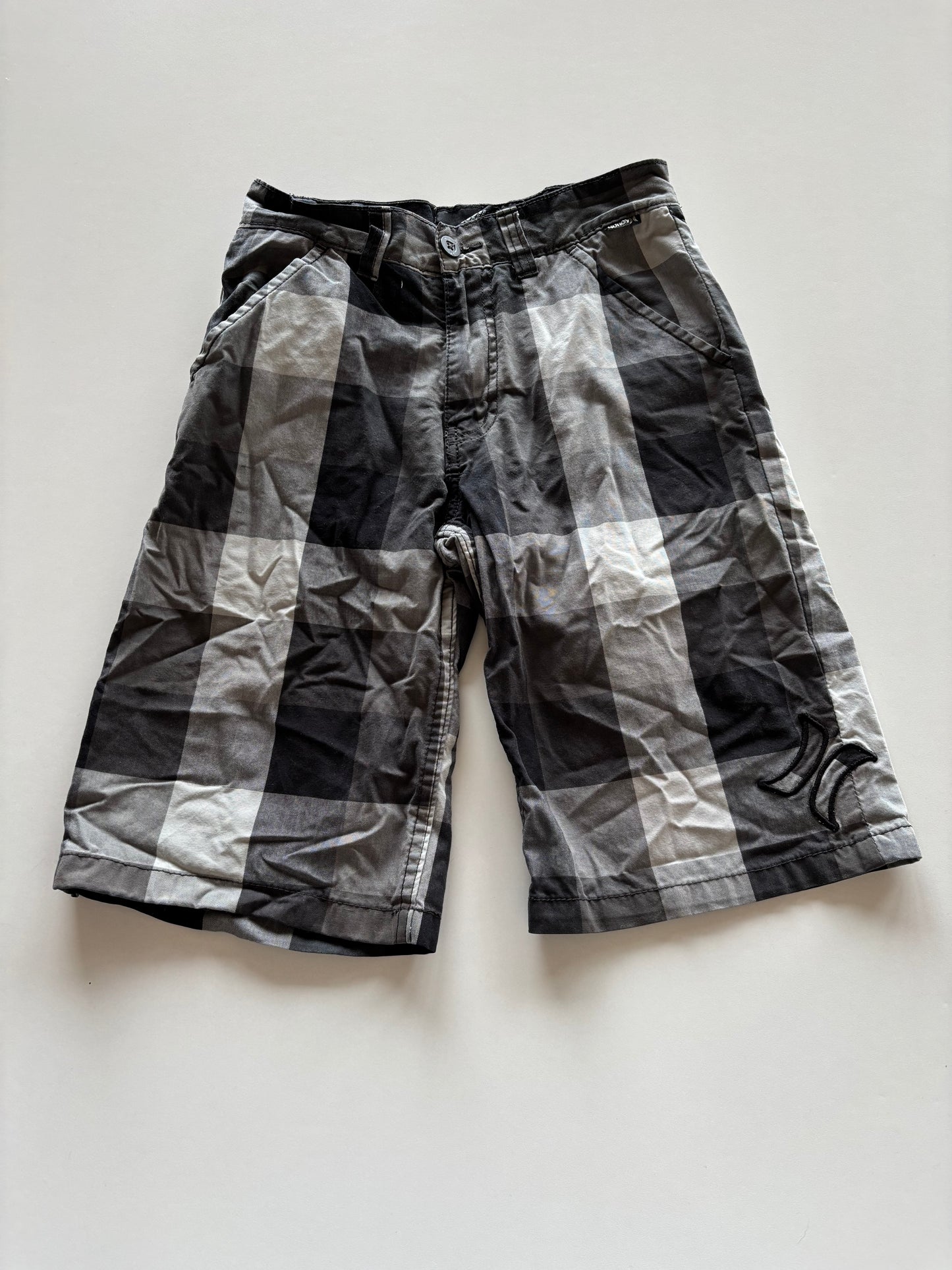 Black & Grey Plaid Shorts