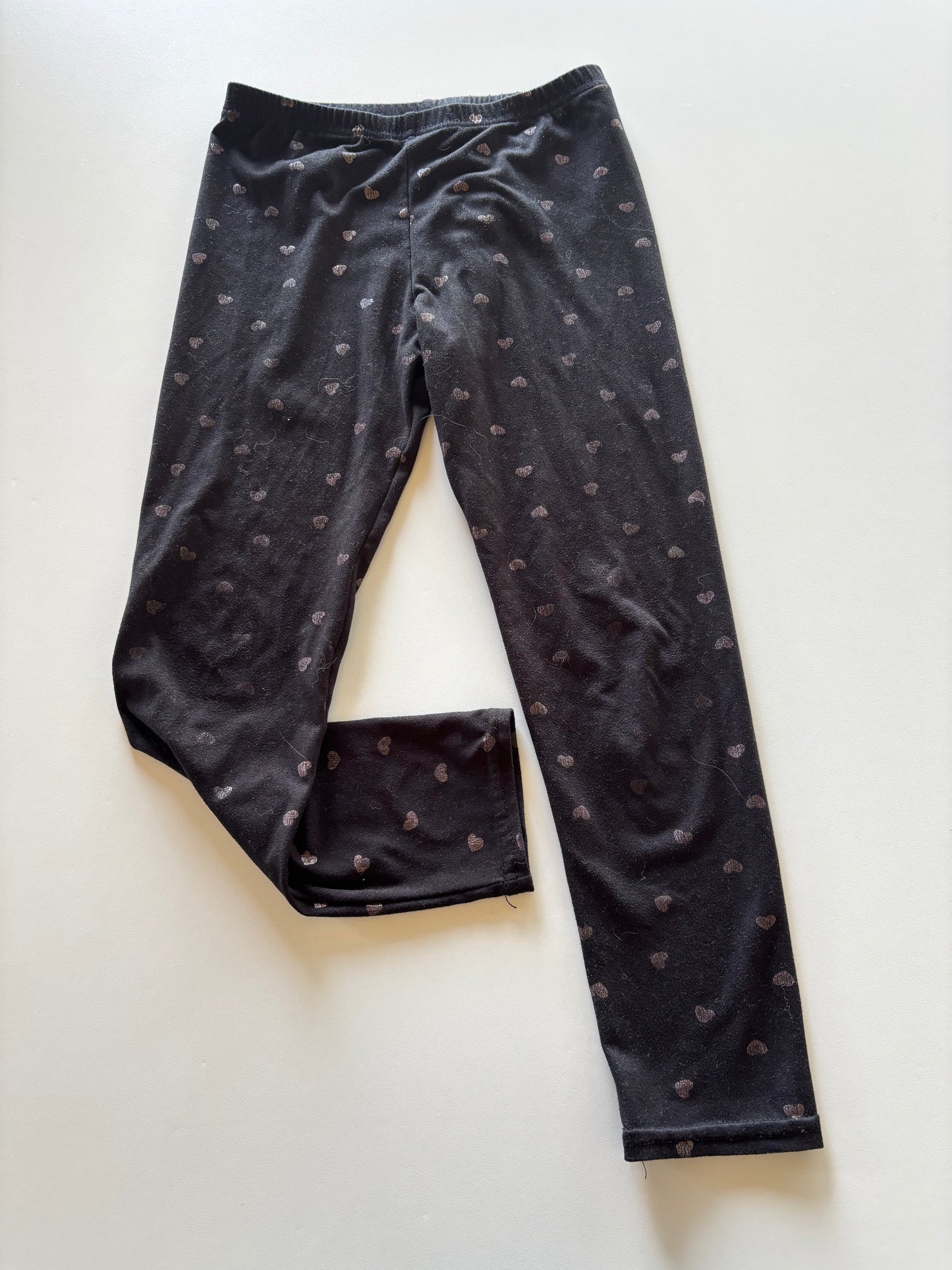 Black Foil Heart Leggings