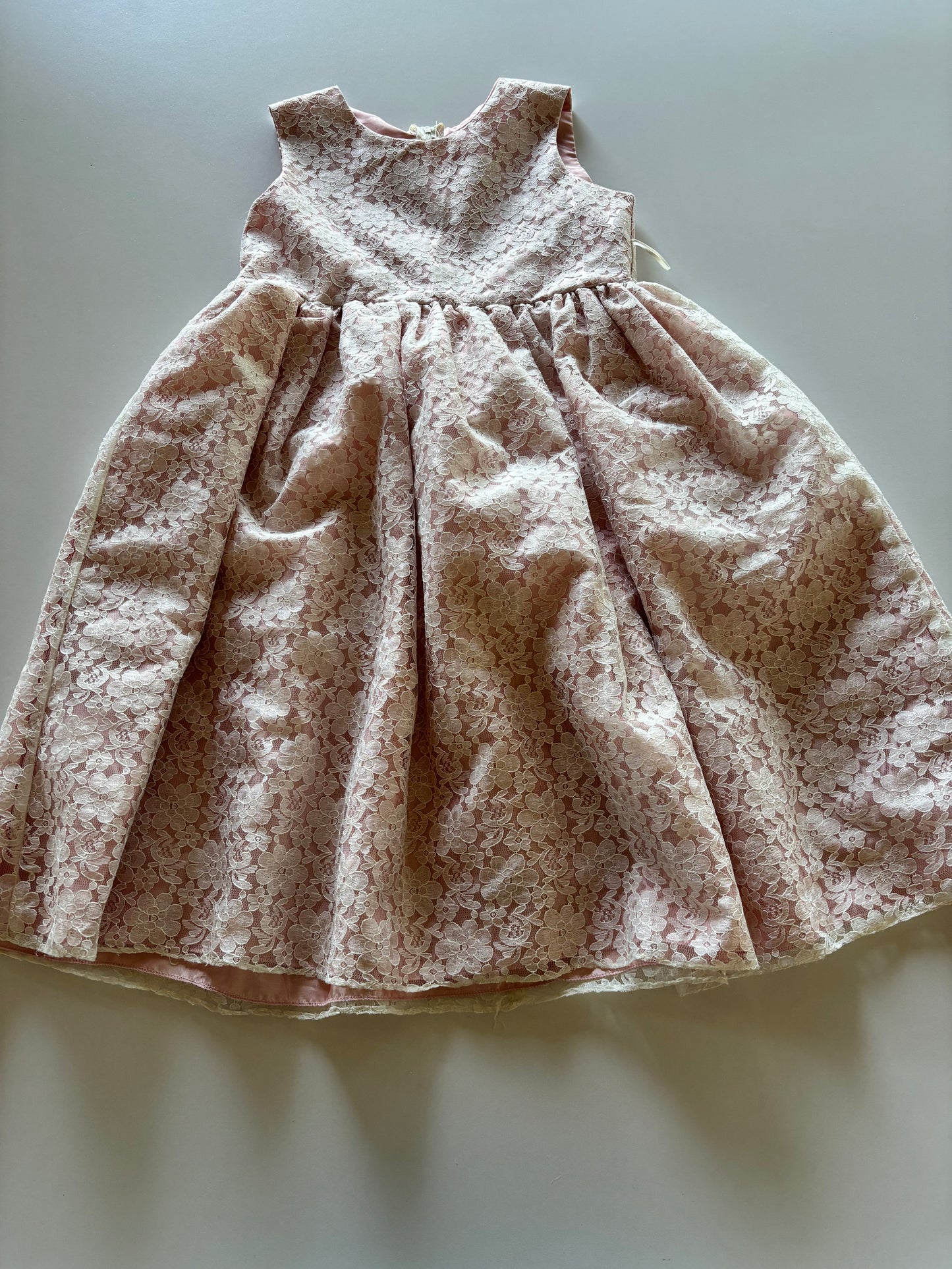 Ivory Lace & Pink Dress