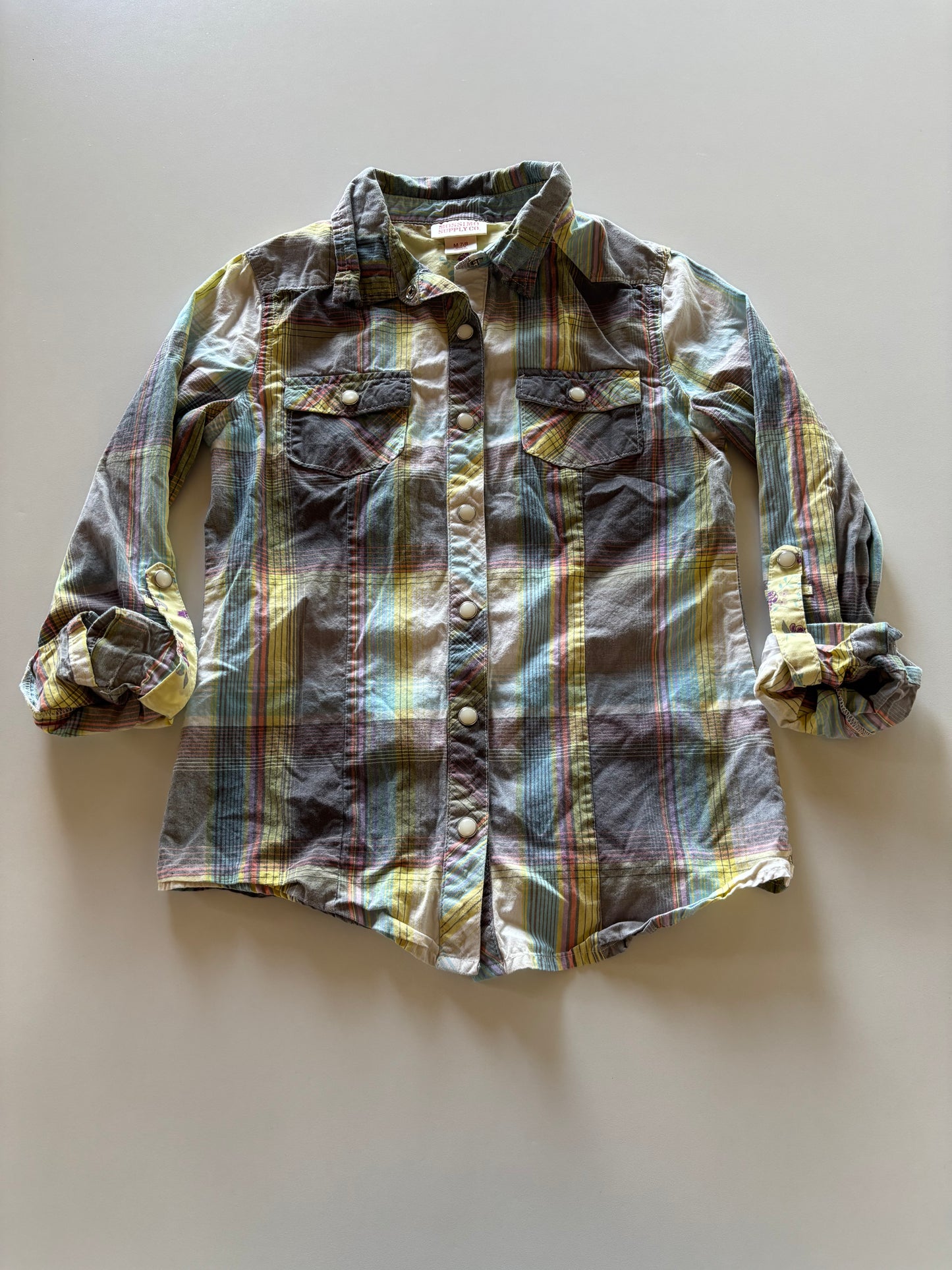 Pastel Rainbow Plaid Shirt