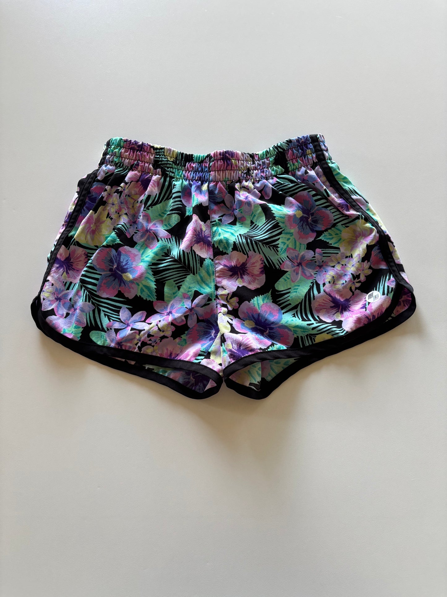 Purple Floral Athletic Shorts