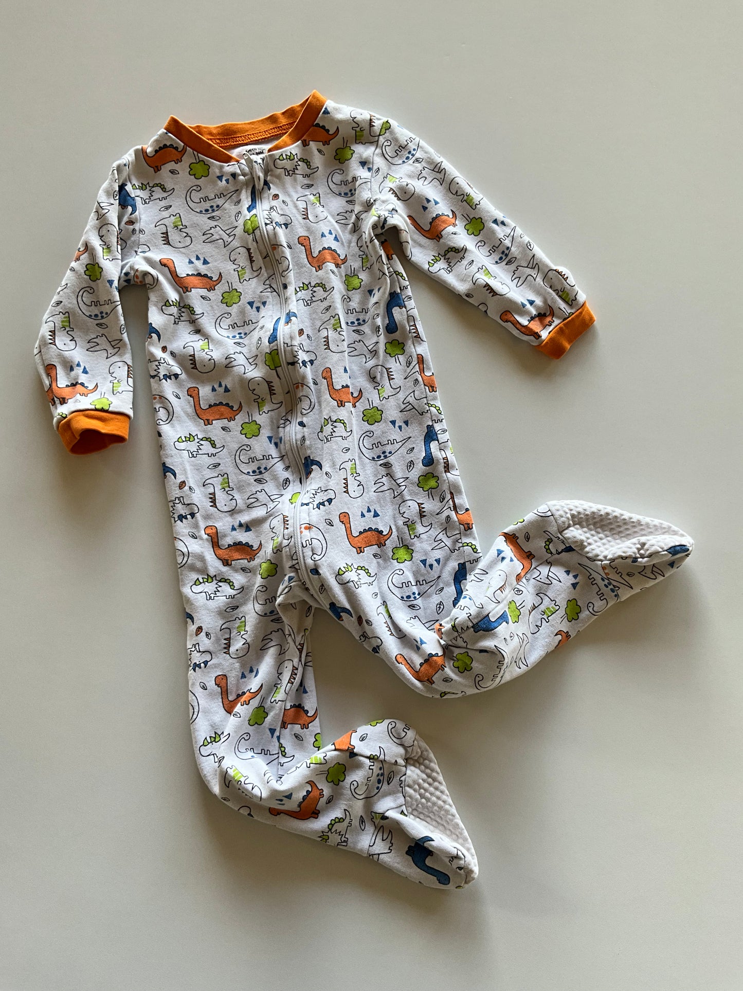 White & Orange Dinosaur Sleeper