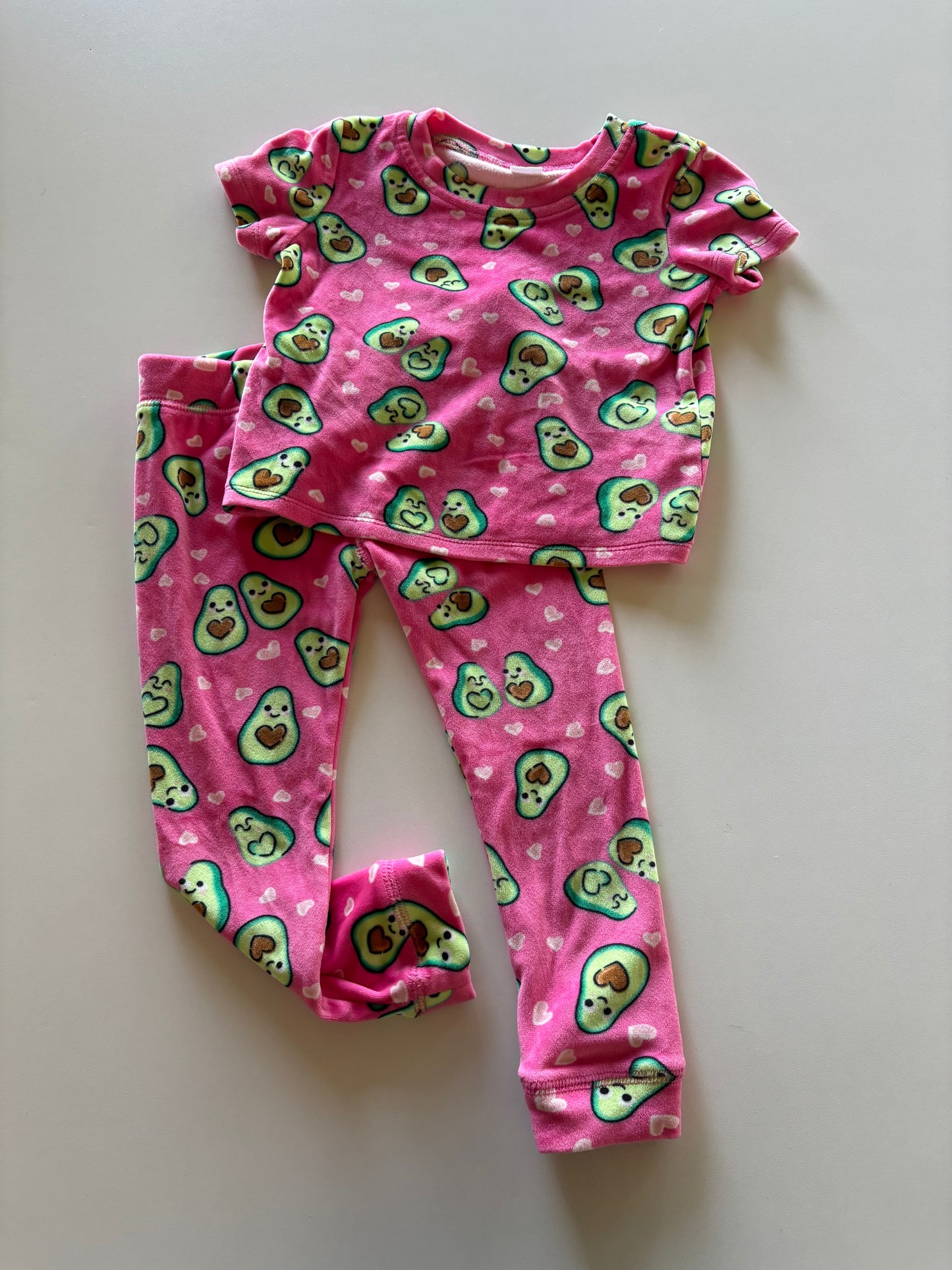 2pc Fuzzy Pink Avocado Pajamas