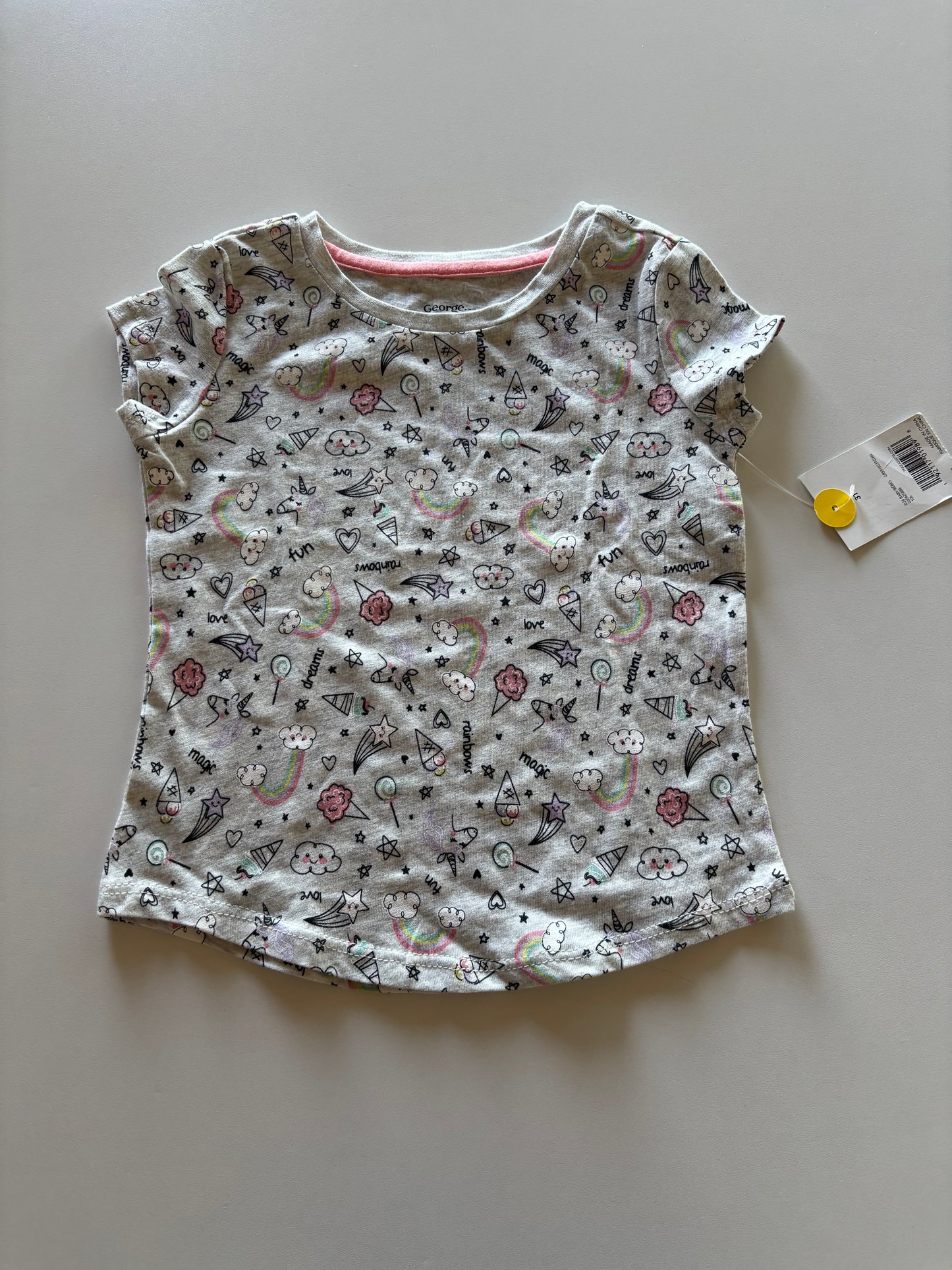 BNWT Grey Rainbows & Magic Tee