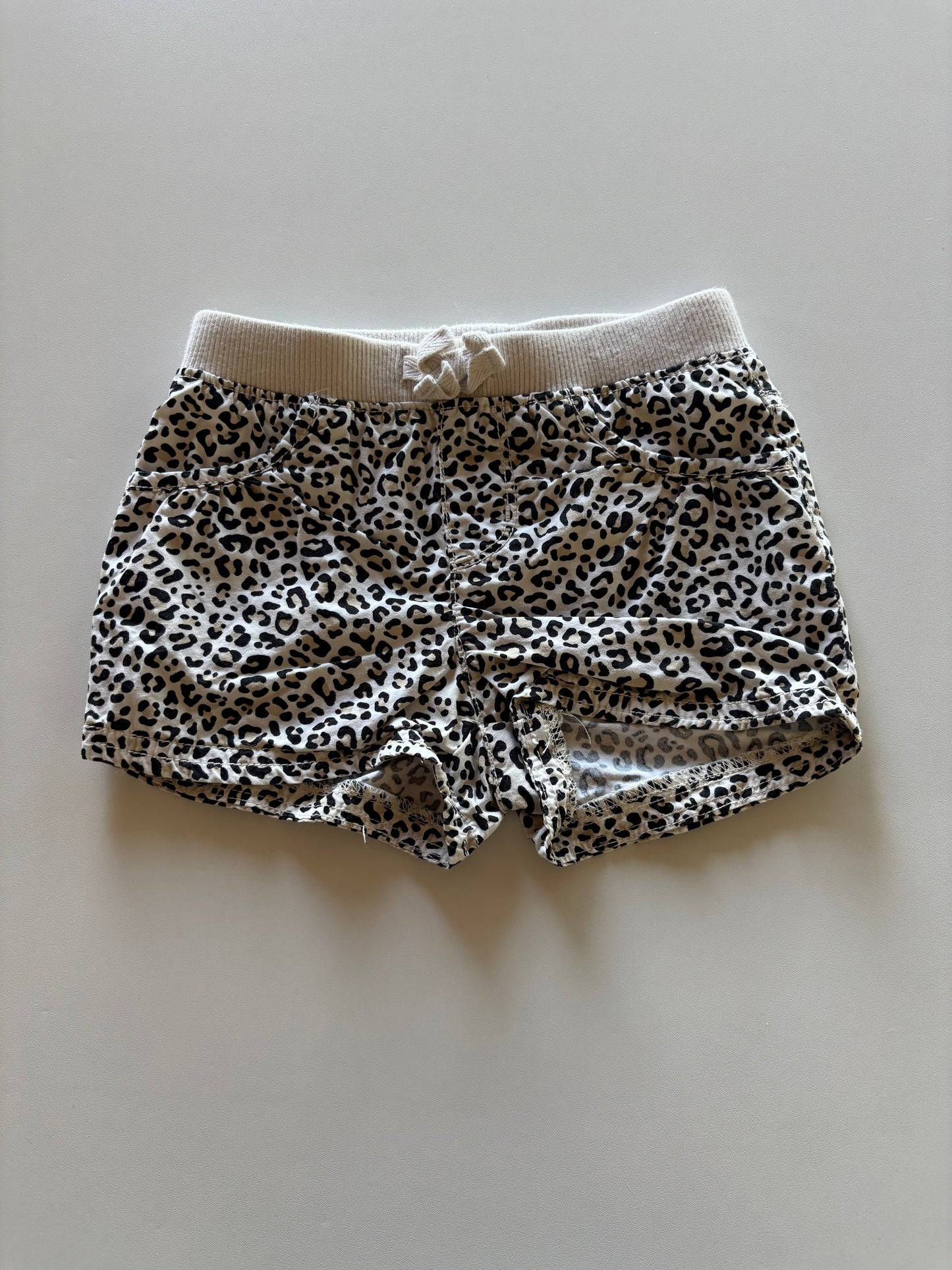 Beige Leopard Shorts