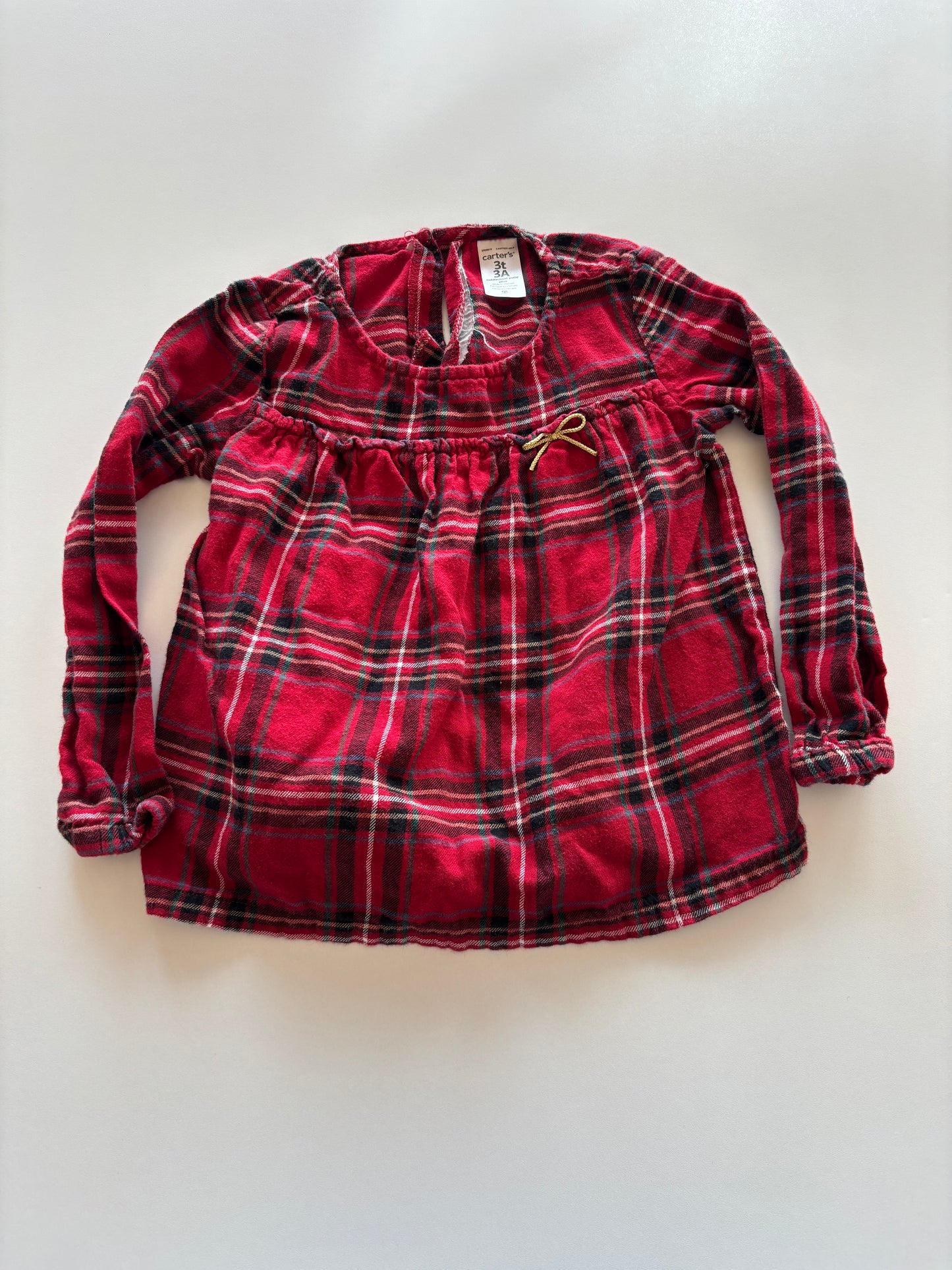 Red Plaid Shirt with Bow