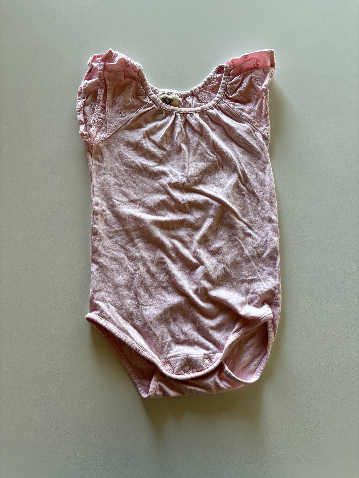 Pink Eyelet Sleeve Onesie