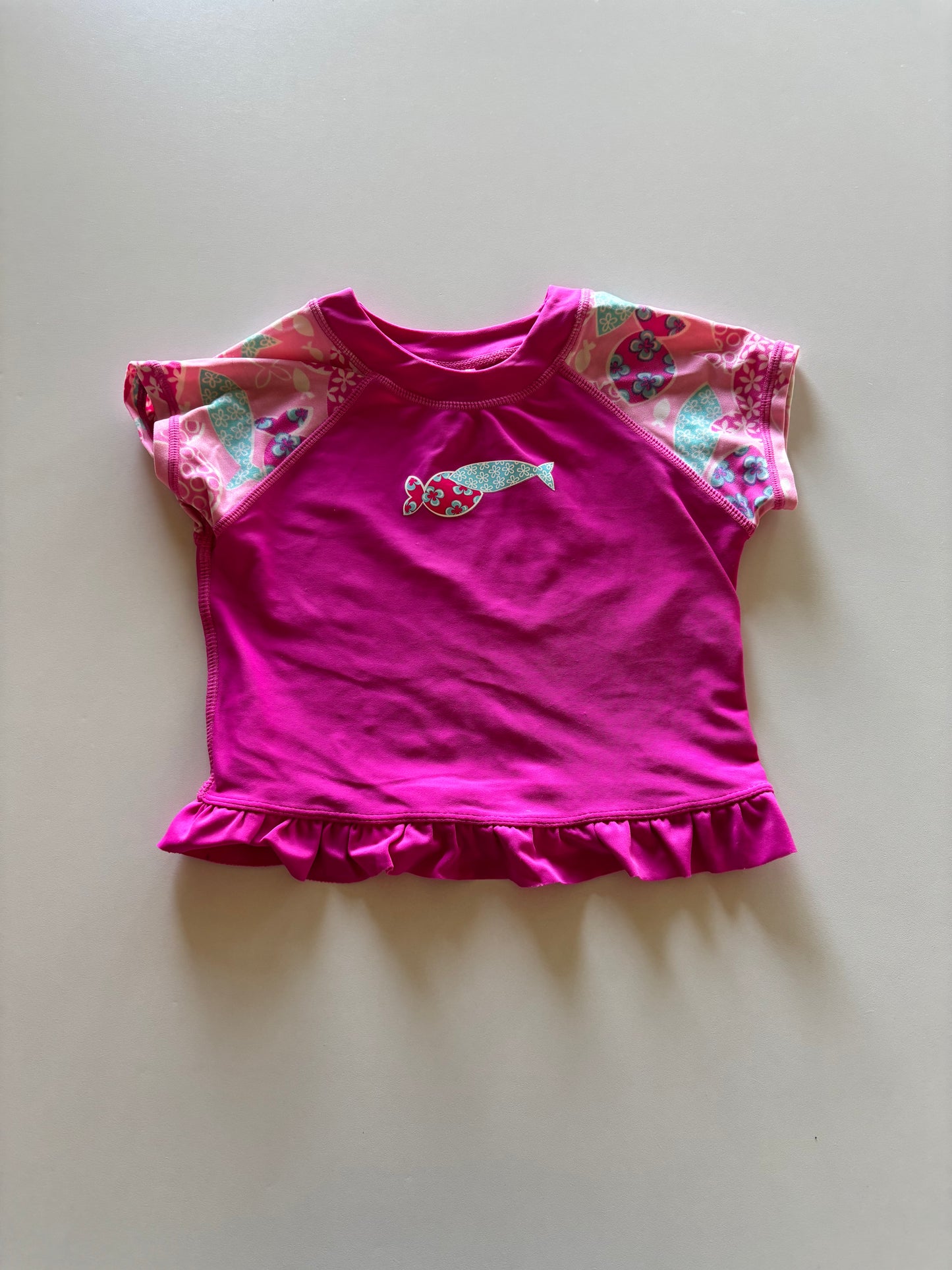 Pink Floral Fish Rashgaurd