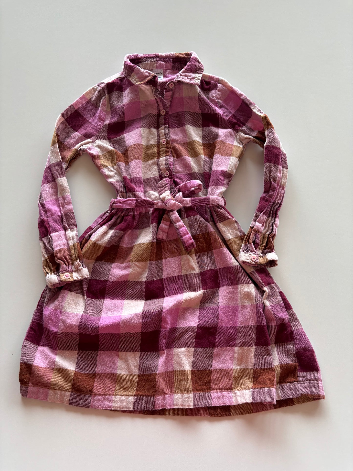 Purple Plaid Flannel Dress