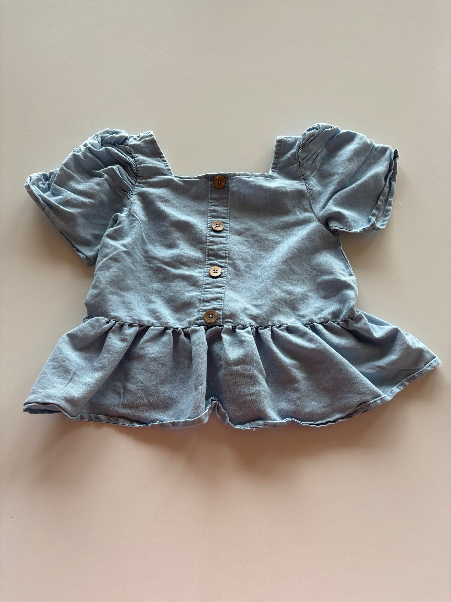 Chambray Peplum Shirt
