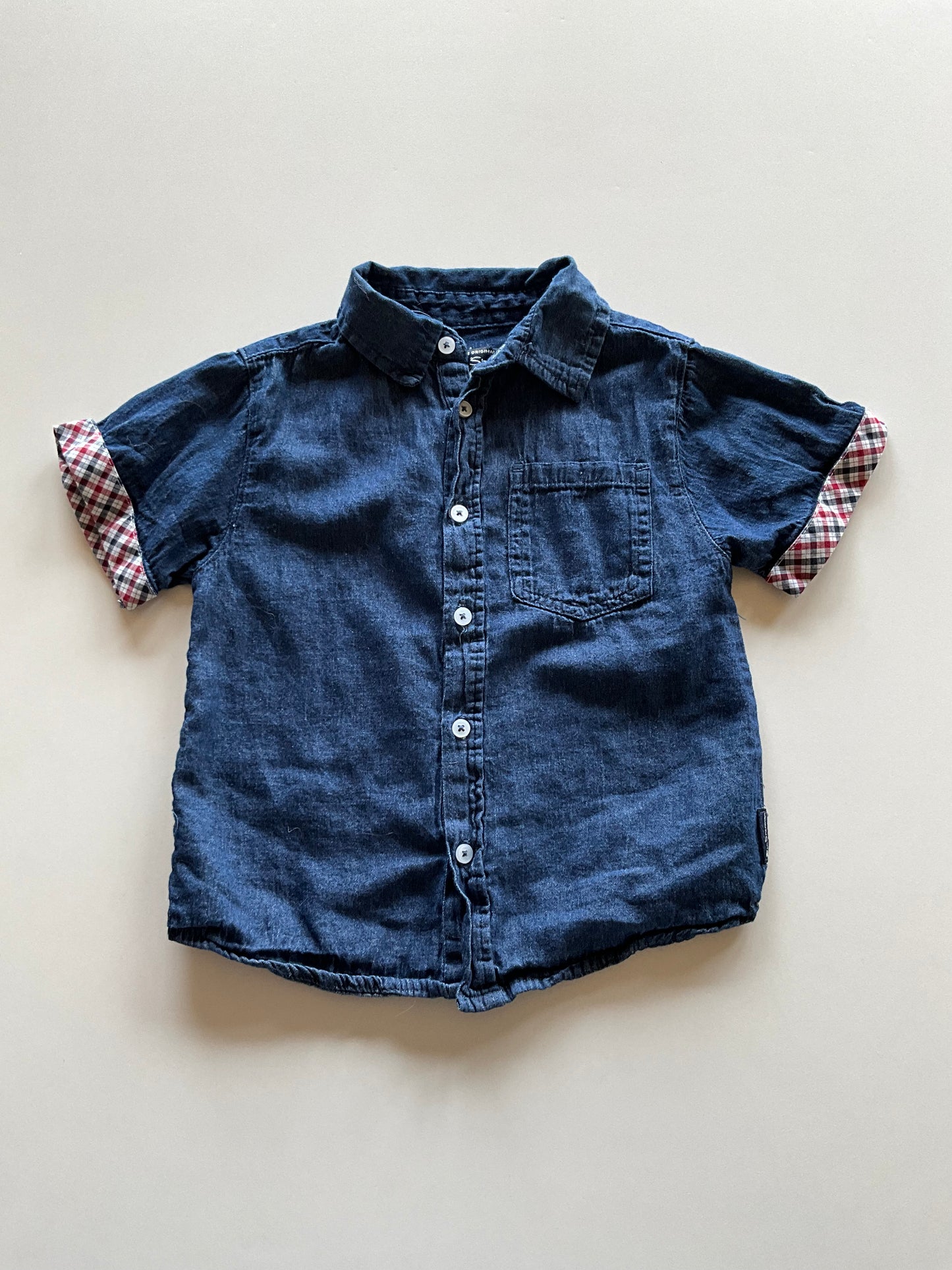 Dark Chambray with Plaid Accents Shirt