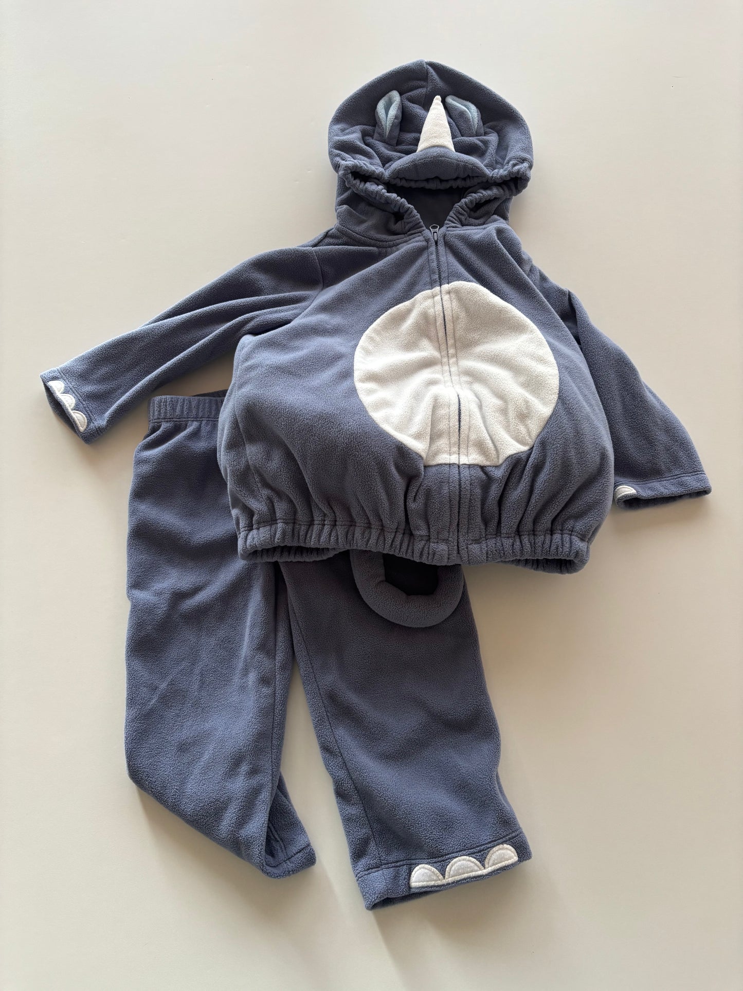 2pc Fleece Rhino Costume
