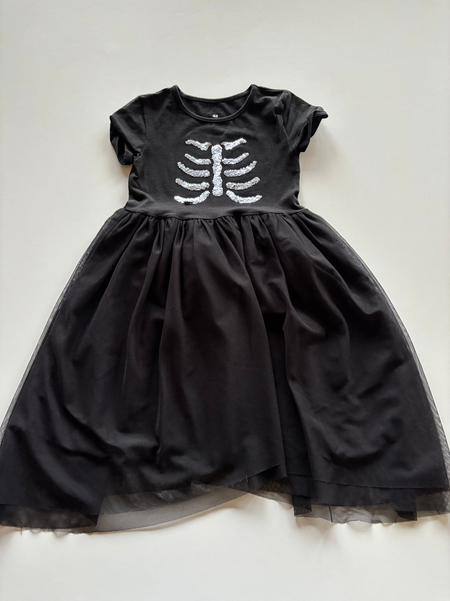 Black Flip Sequin Skeleton Dress