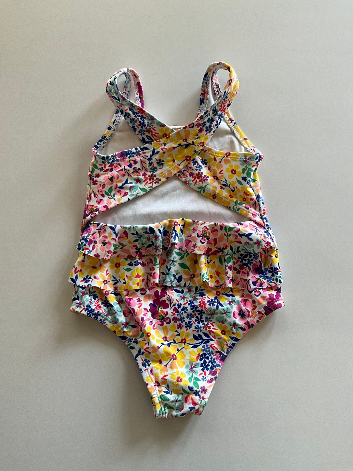 Yellow Floral Bathing Suit