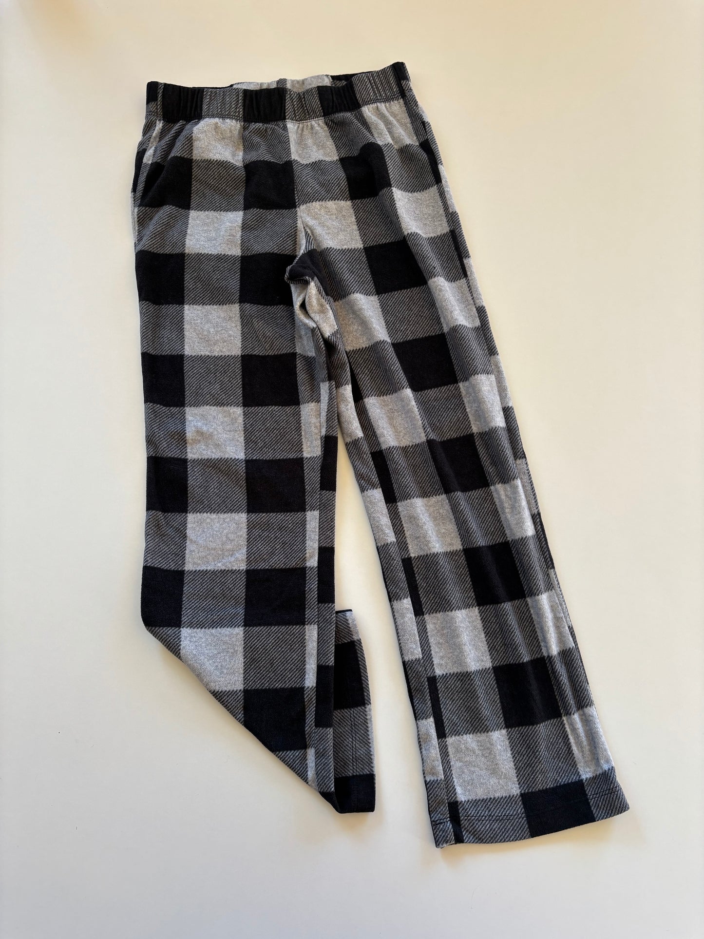 Grey & Black Fleece Plaid Pants