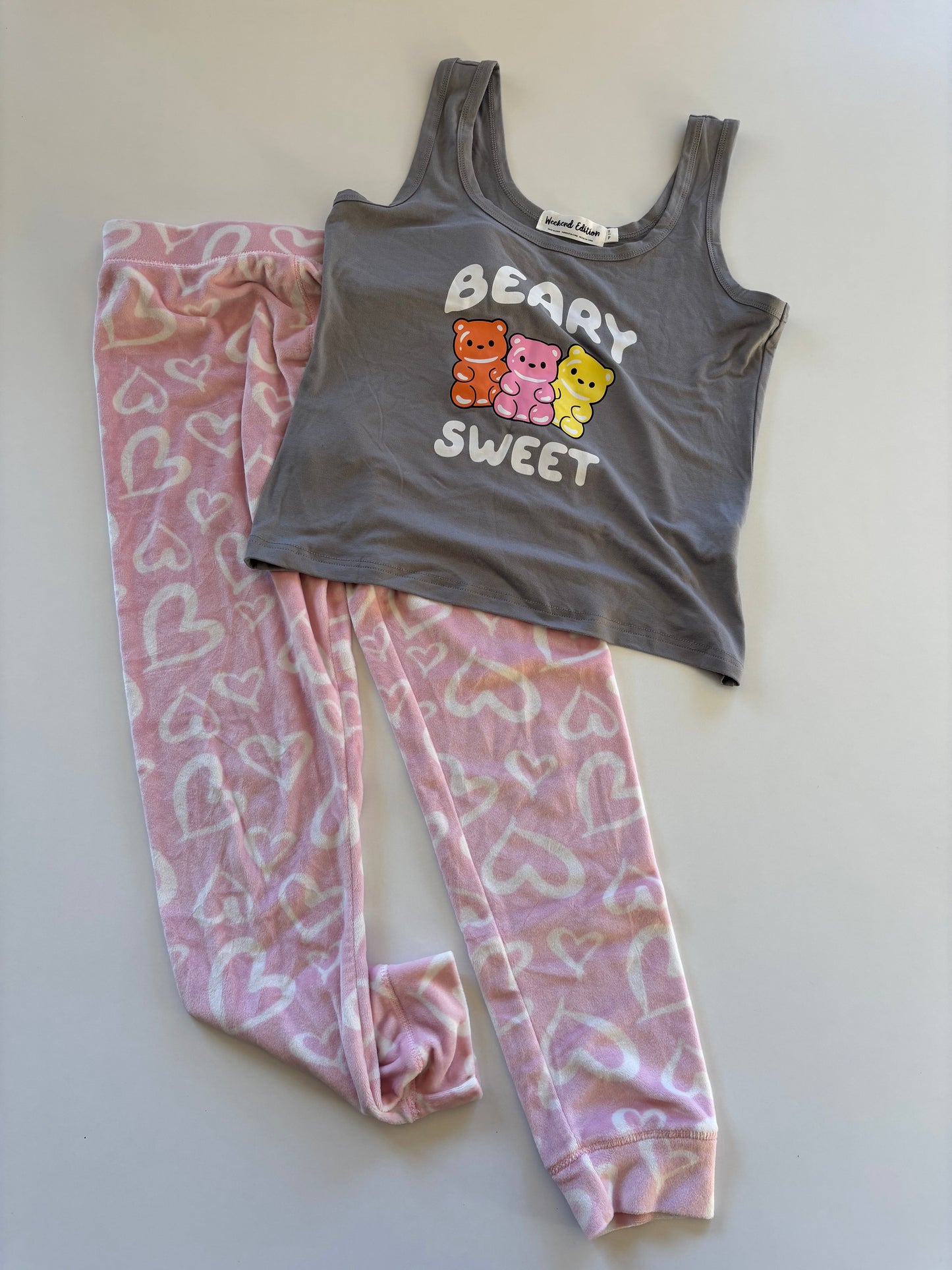 2pc Beary Sweet & Heart Pajamas
