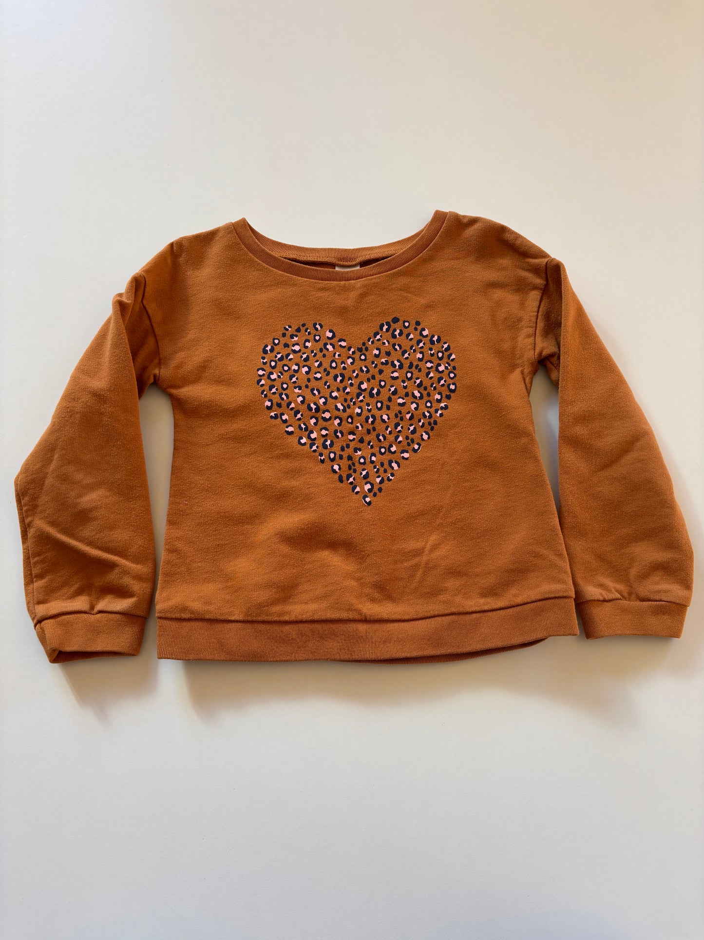 Terracotta Leopard Heart Crewneck