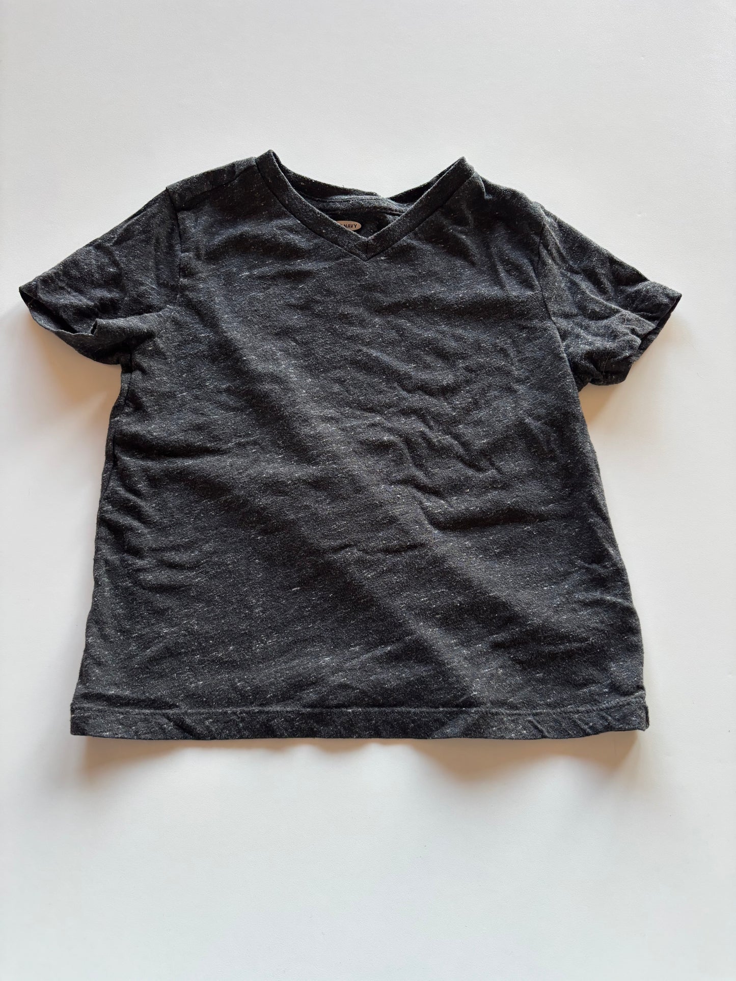 Black Melange V Neck Tee
