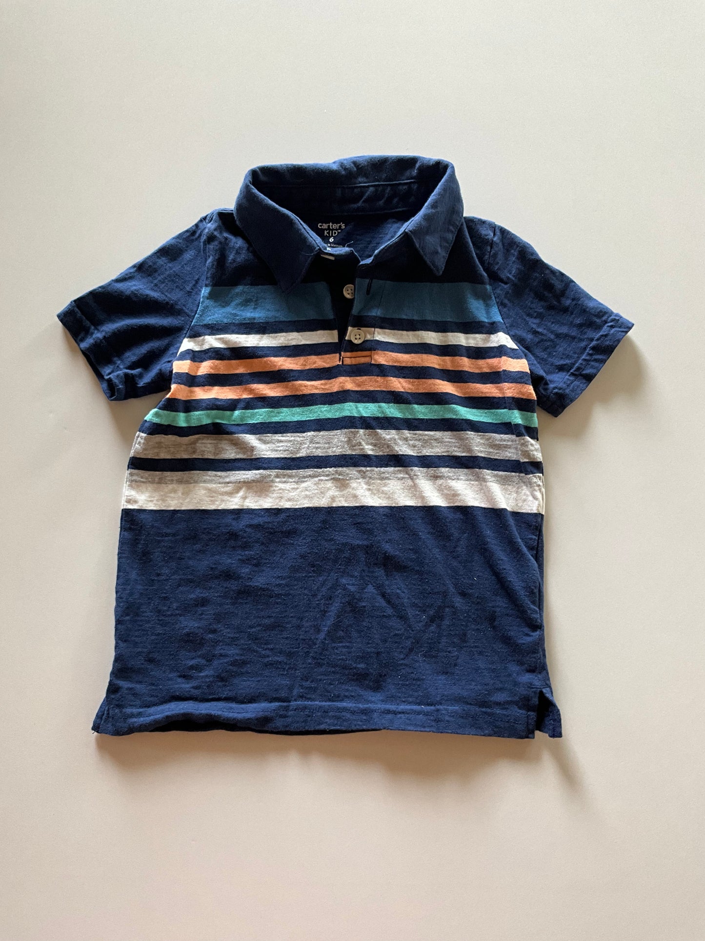 Blue Striped Polo Tee