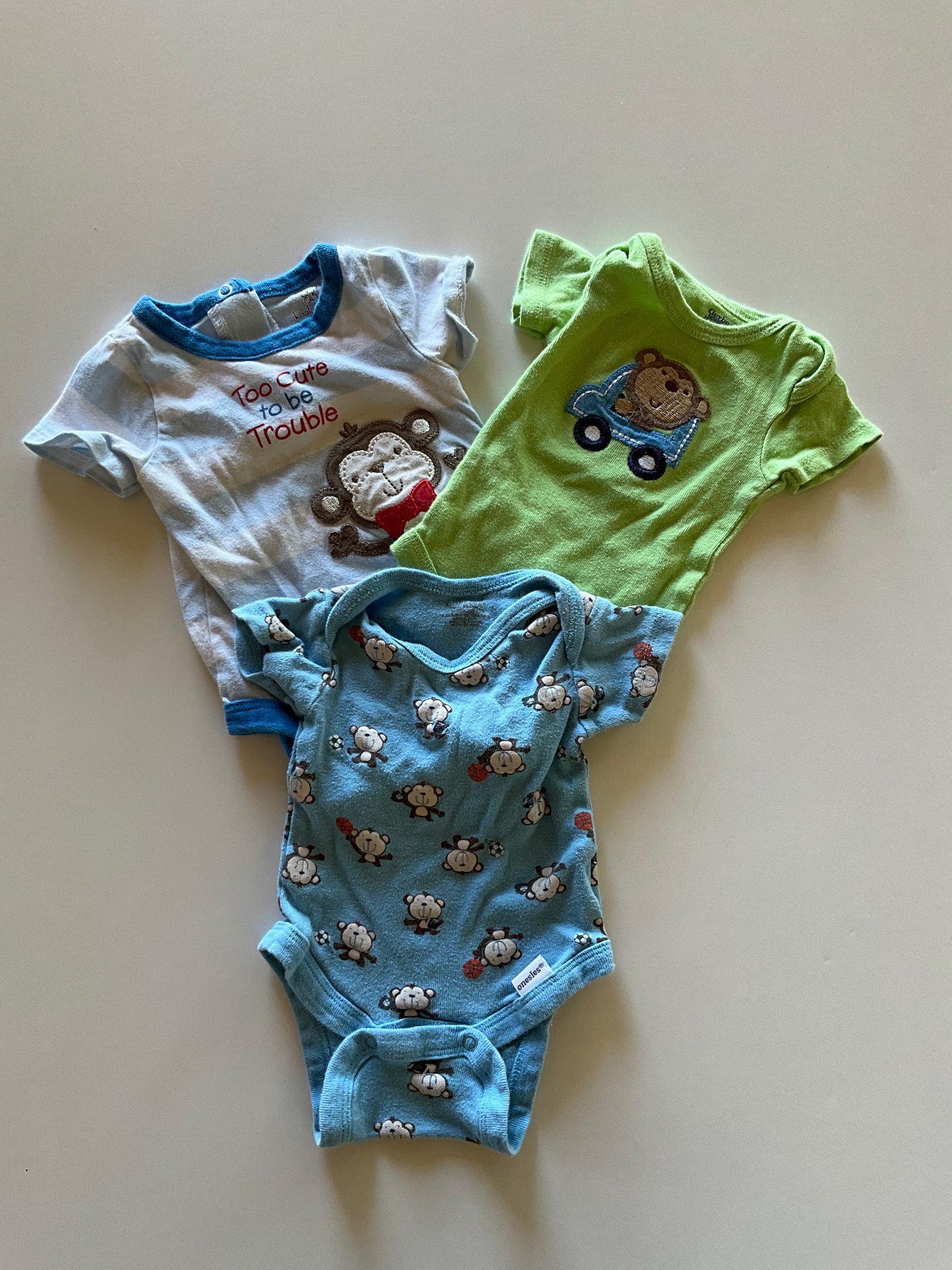 3 Monkey Onesies