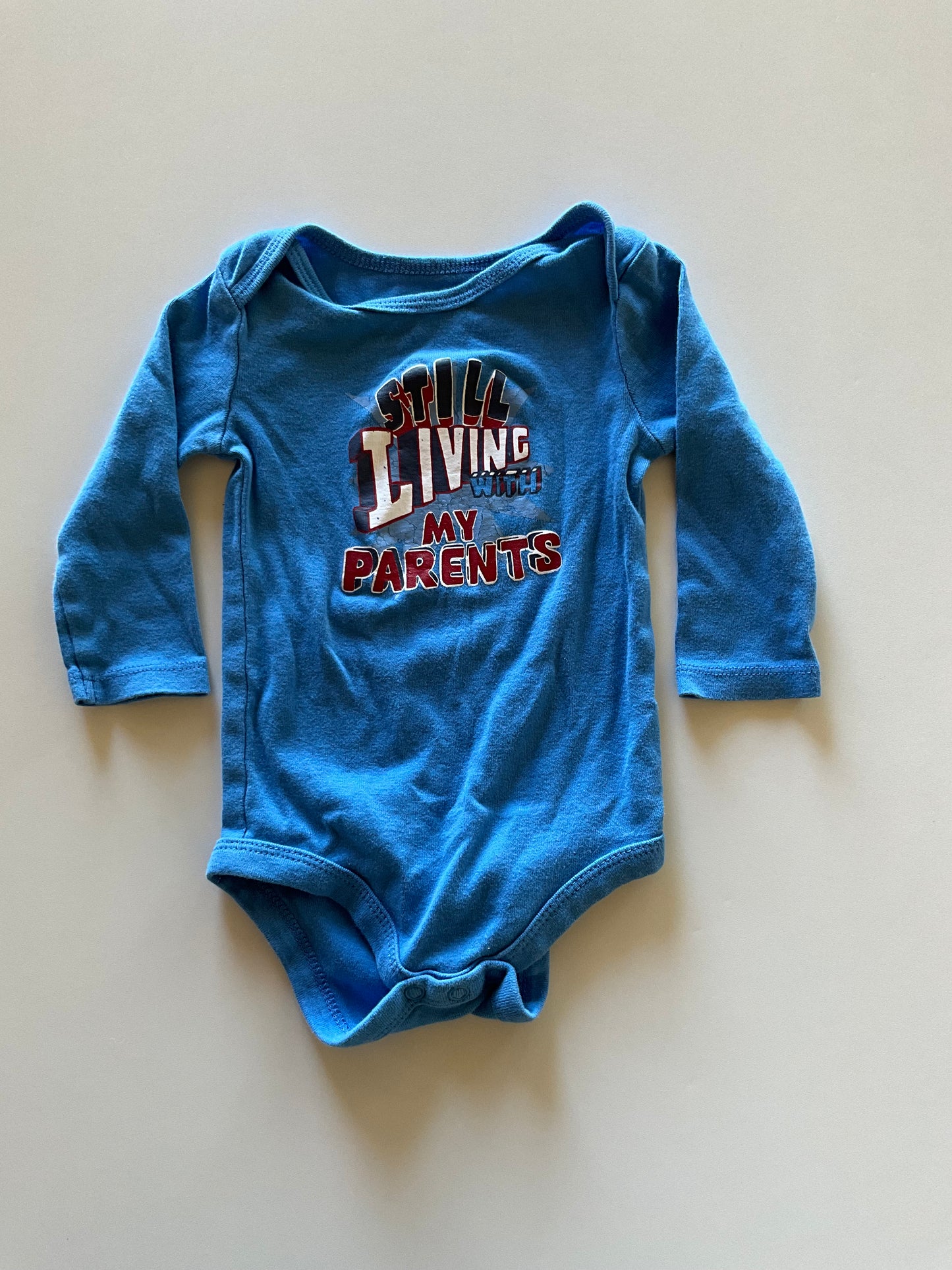 Blue Live With Parents Onesie