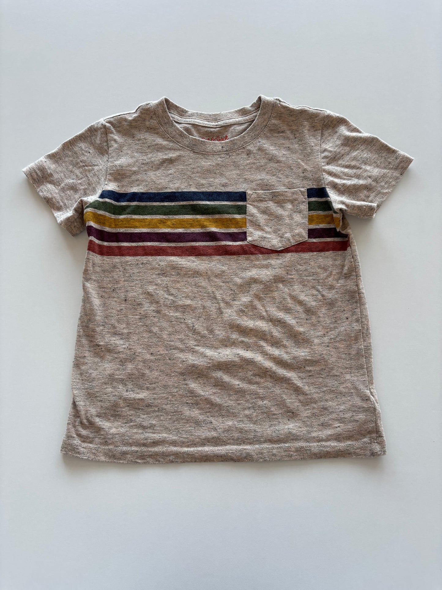 Brown Melange Striped Tee