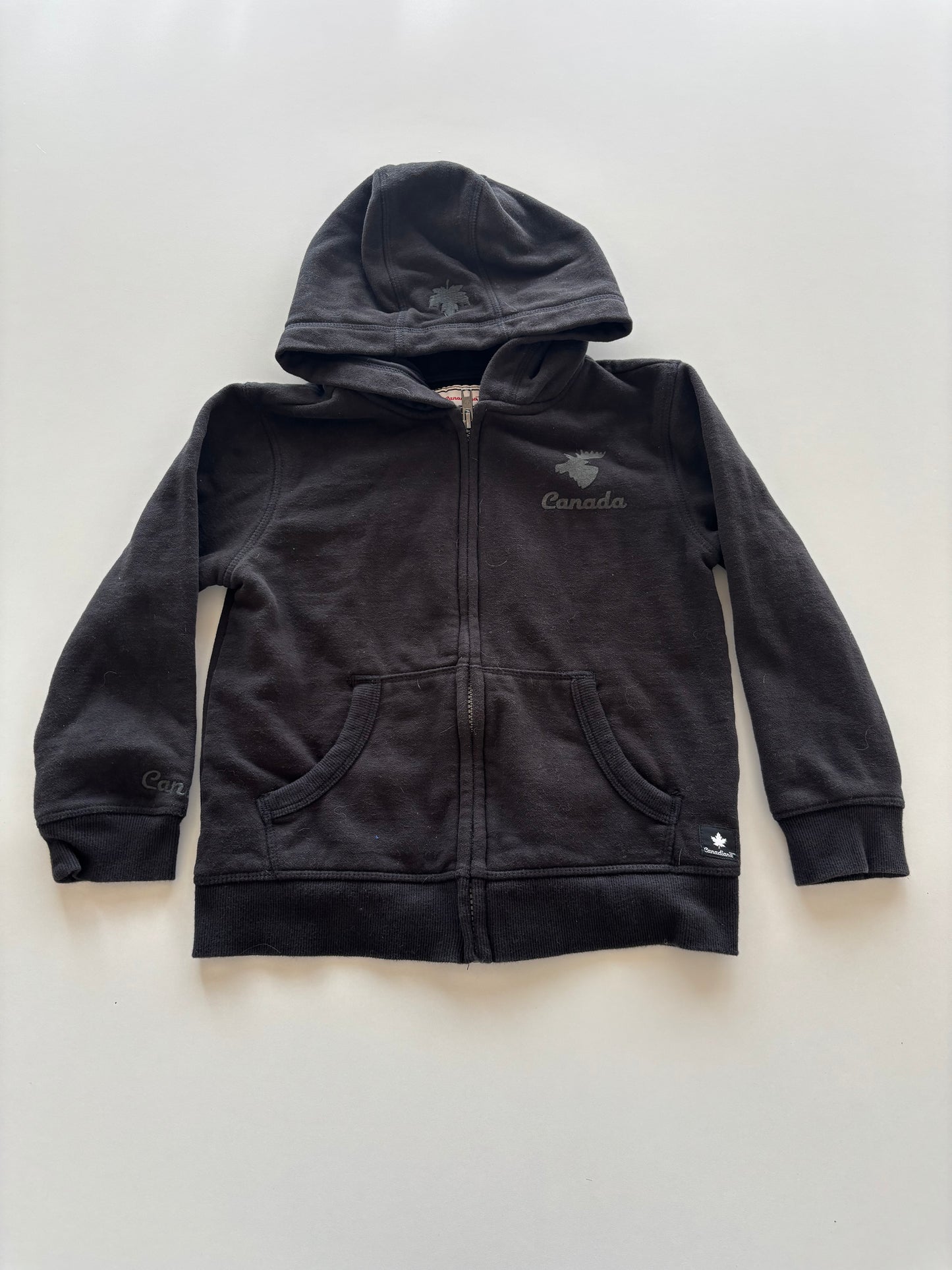 Black Canada Zip Up Hoodie