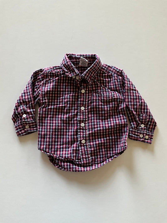 Red & Blue Plaid Button Up
