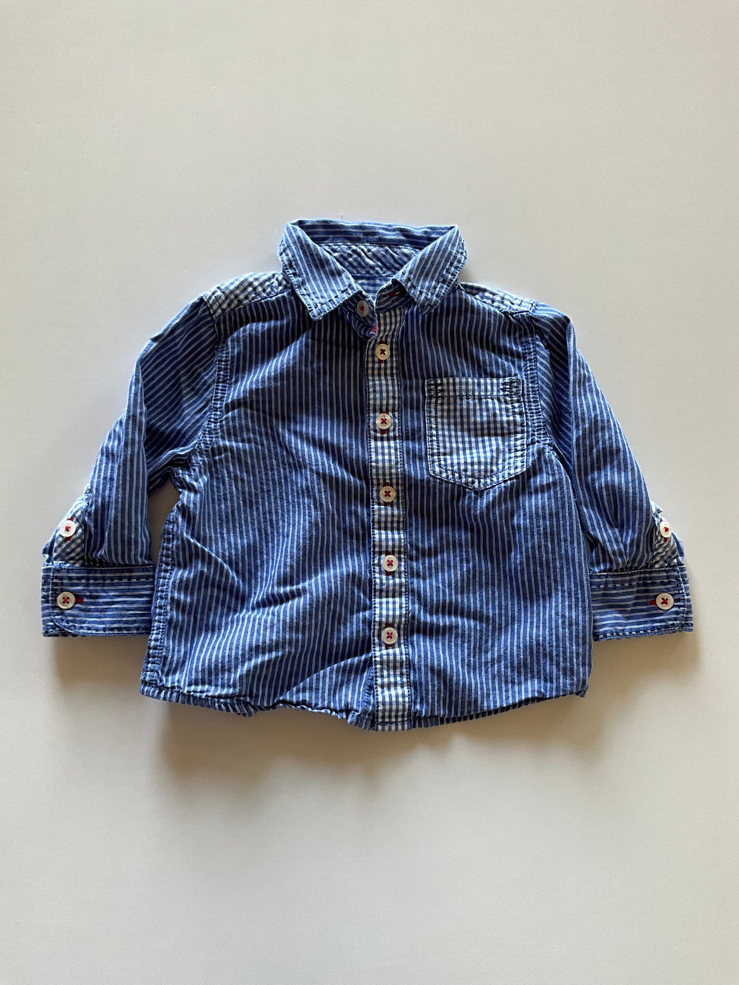 Blue Pinstripe Button Up