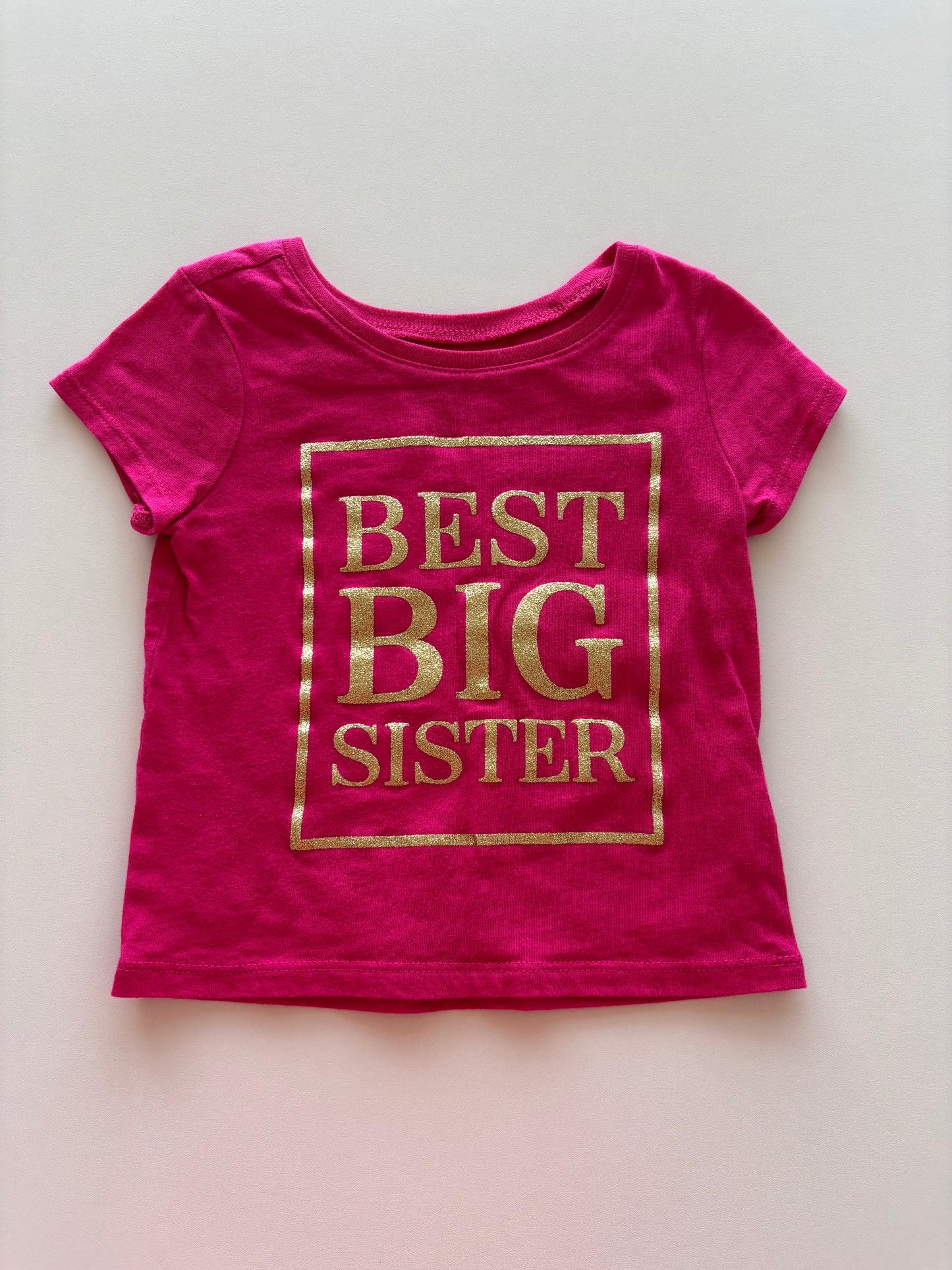 Pink Glitter Big Sister Tee