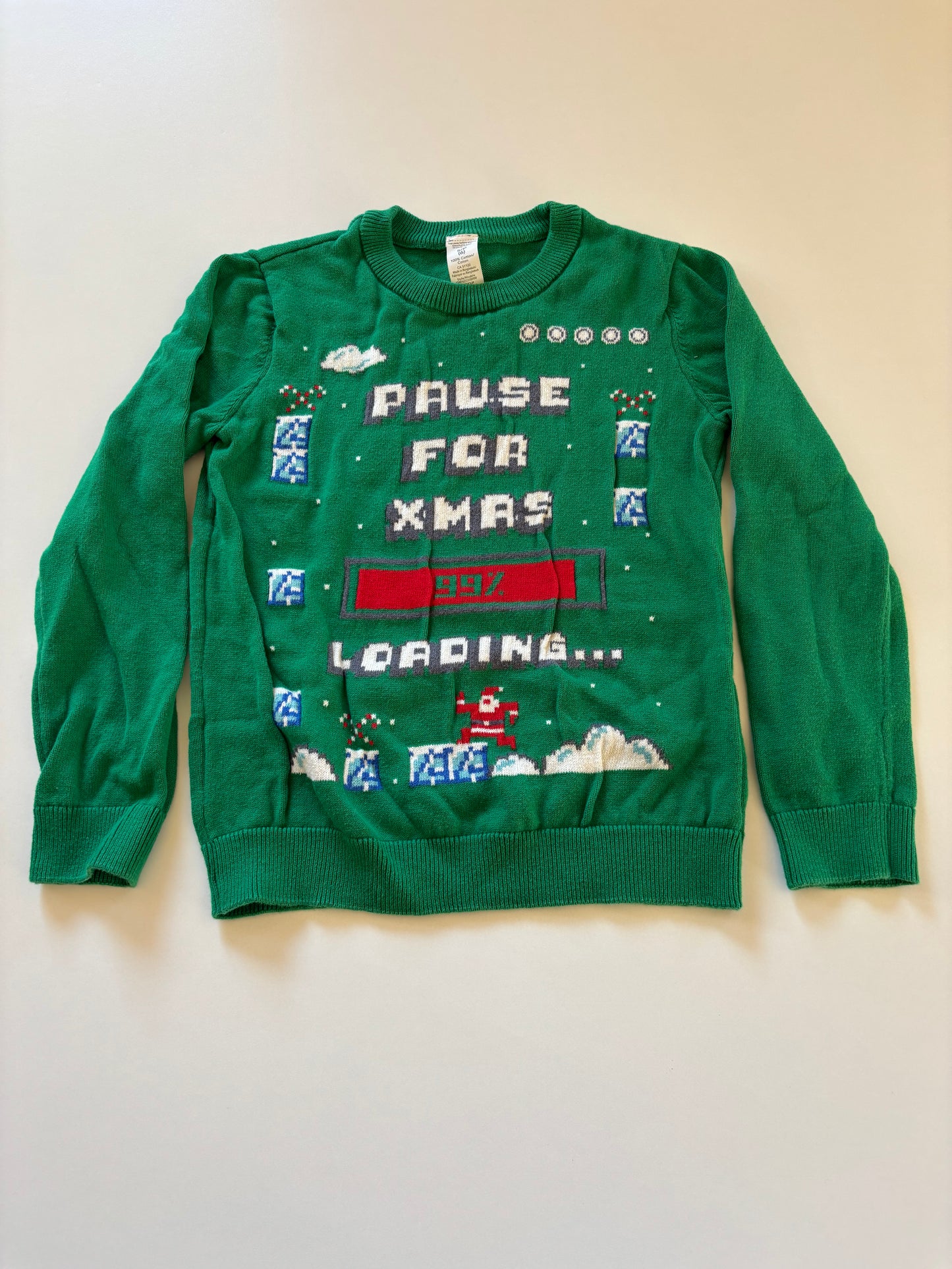 Green Pause For Xmas Sweater