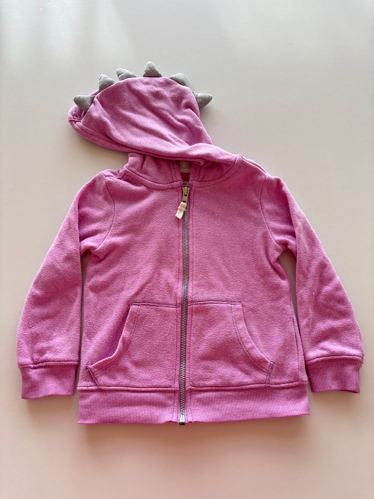 Purple Sparkle Dinosaur Zip Up Hoodie