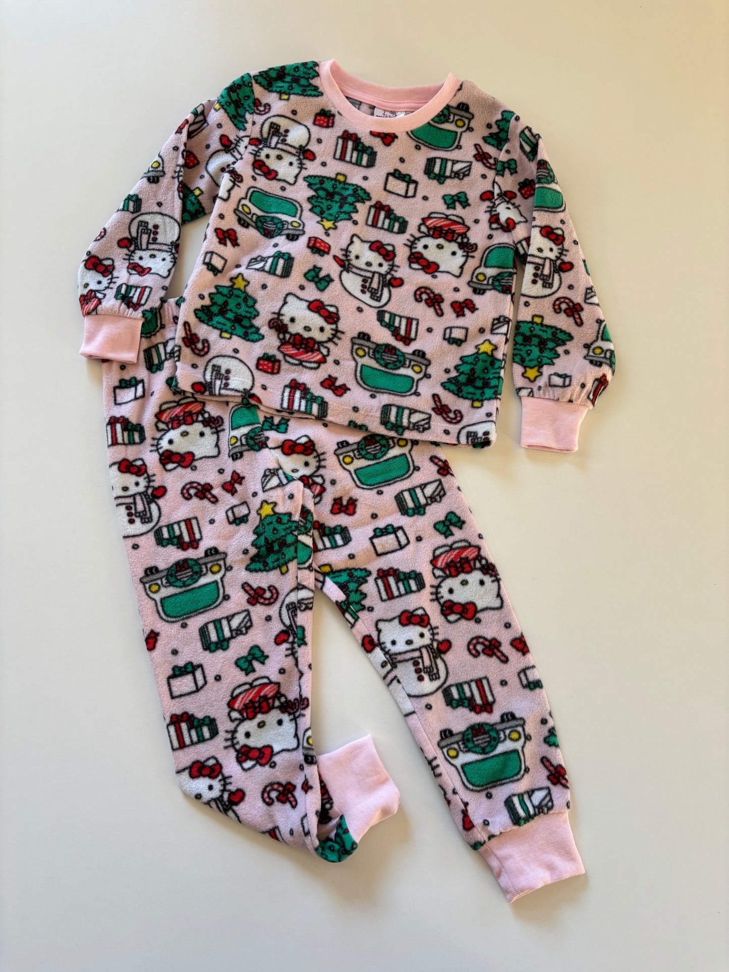 2pc Pink Hello Kitty Fleece Pajamas