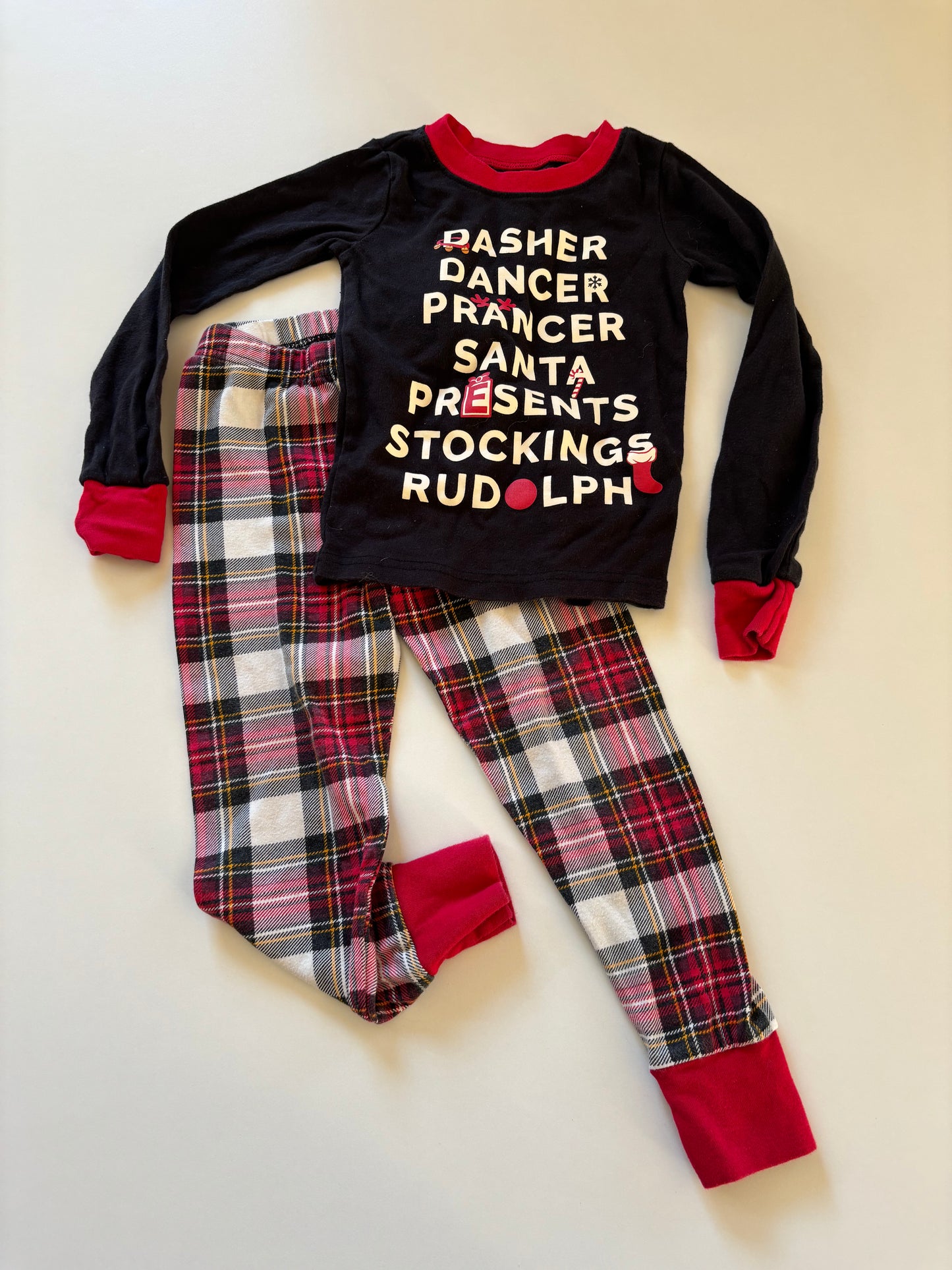 2pc Black & Plaid Dasher Pajamas