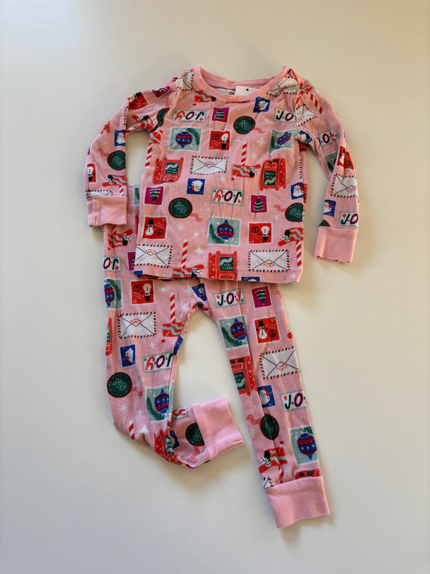 2pc Pink Christmas Mail Pajamas