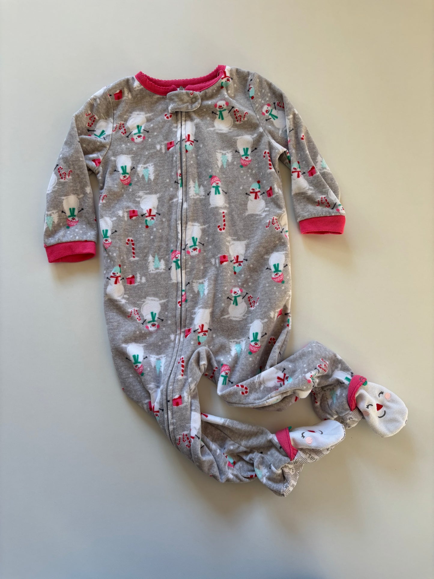 Grey Snowman Fleece Sleeper
